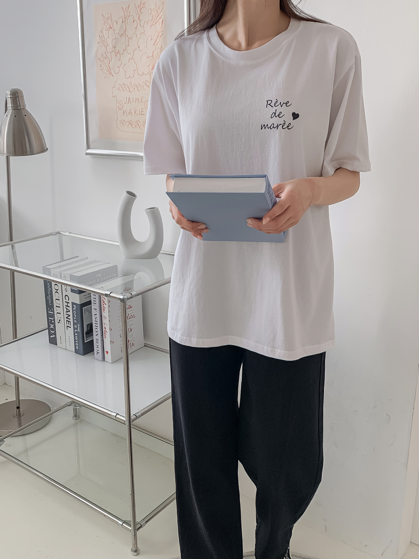 ラウンドネックベーシックボクシールーズ半袖ロゴTシャツ | 詳細画像13