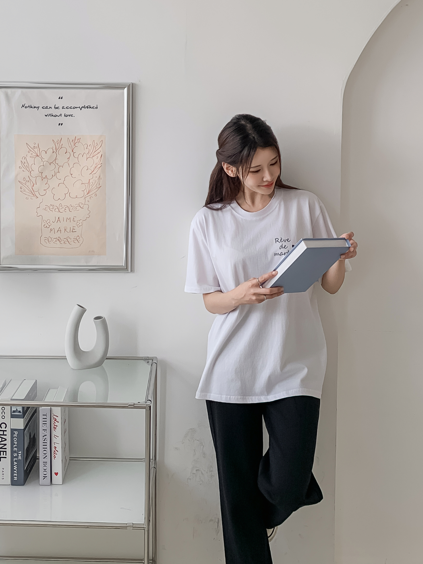 ラウンドネックベーシックボクシールーズ半袖ロゴTシャツ | 詳細画像6