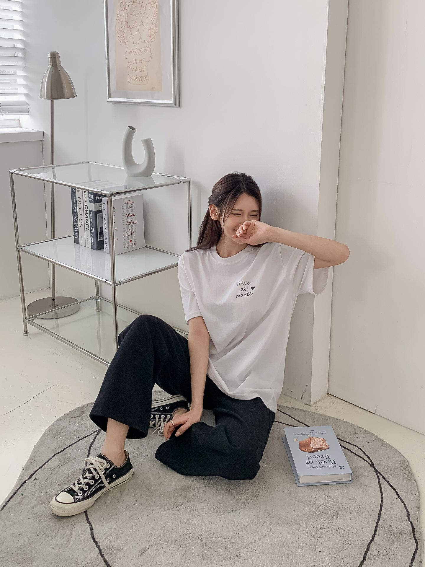 ラウンドネックベーシックボクシールーズ半袖ロゴTシャツ | 詳細画像14