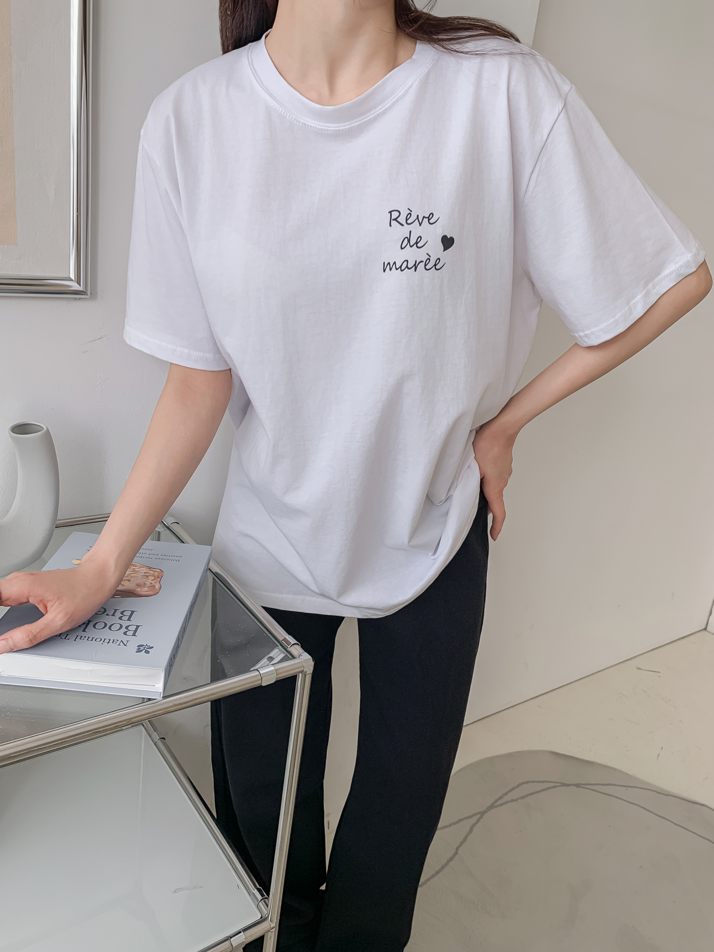 ラウンドネックベーシックボクシールーズ半袖ロゴTシャツ | 詳細画像7