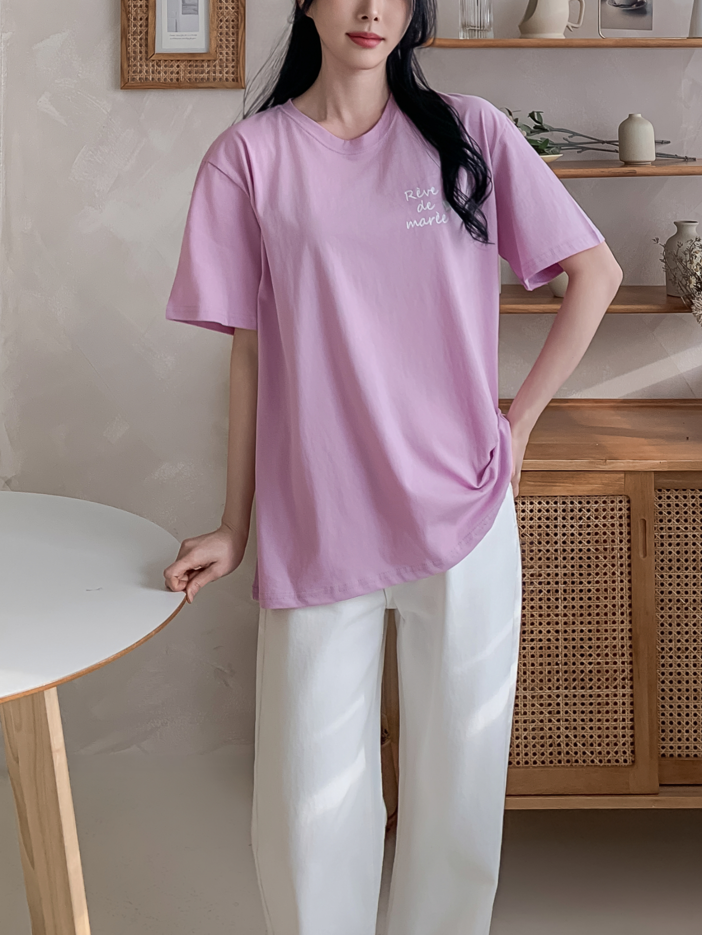 ラウンドネックベーシックボクシールーズ半袖ロゴTシャツ | 詳細画像17