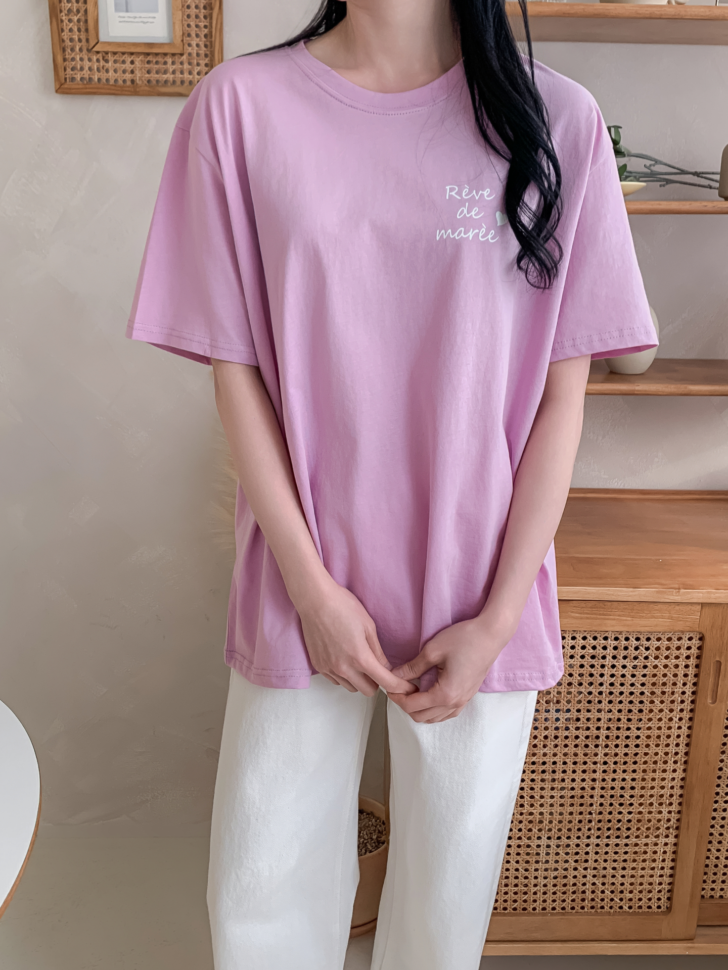 ラウンドネックベーシックボクシールーズ半袖ロゴTシャツ | 詳細画像19