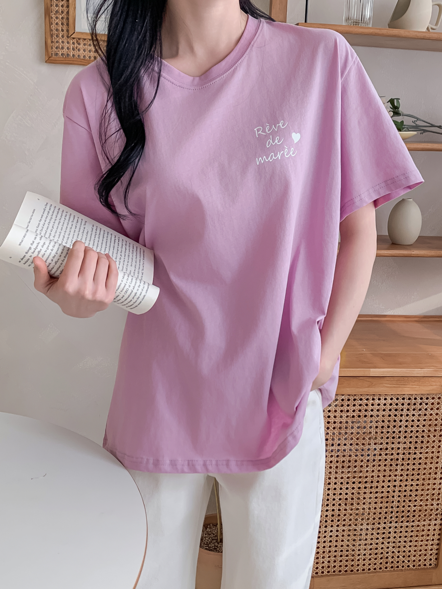 ラウンドネックベーシックボクシールーズ半袖ロゴTシャツ | 詳細画像21