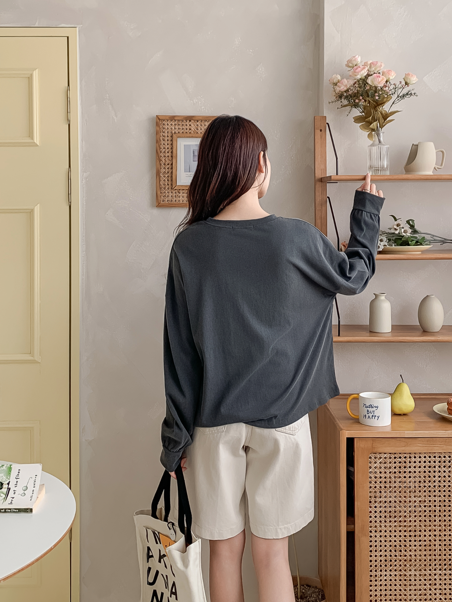 コットンラウンドネックベーシック長袖ロゴスウェット | 詳細画像7