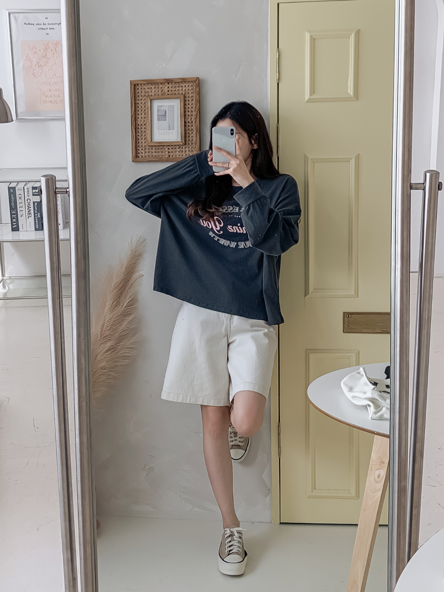 コットンラウンドネックベーシック長袖ロゴスウェット | 詳細画像17