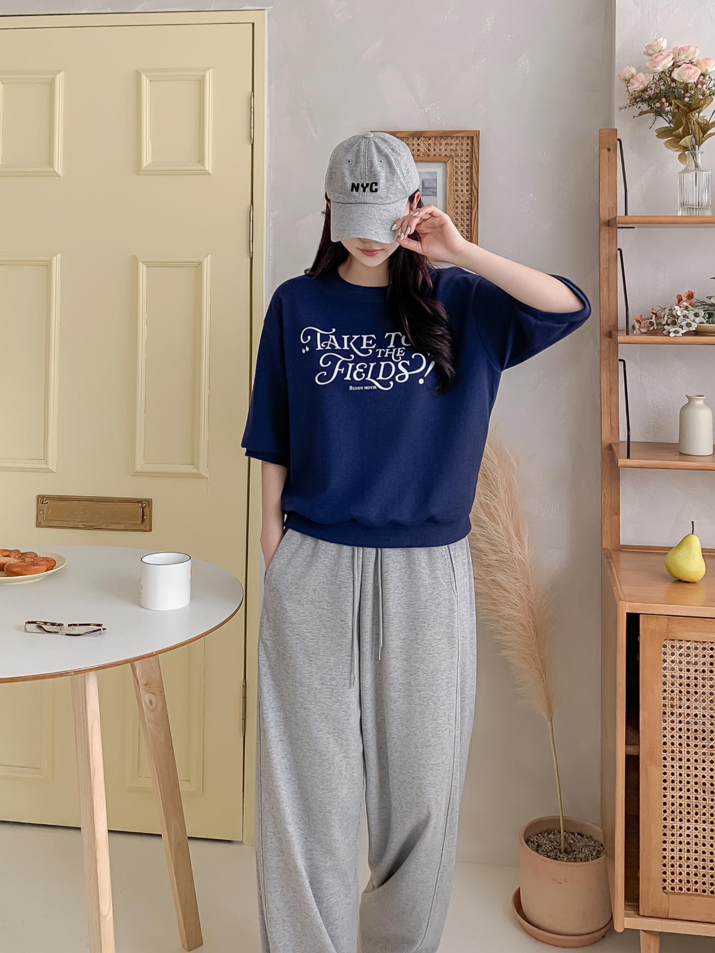 ラウンドネックベーシック半袖ロゴスウェット | 詳細画像5