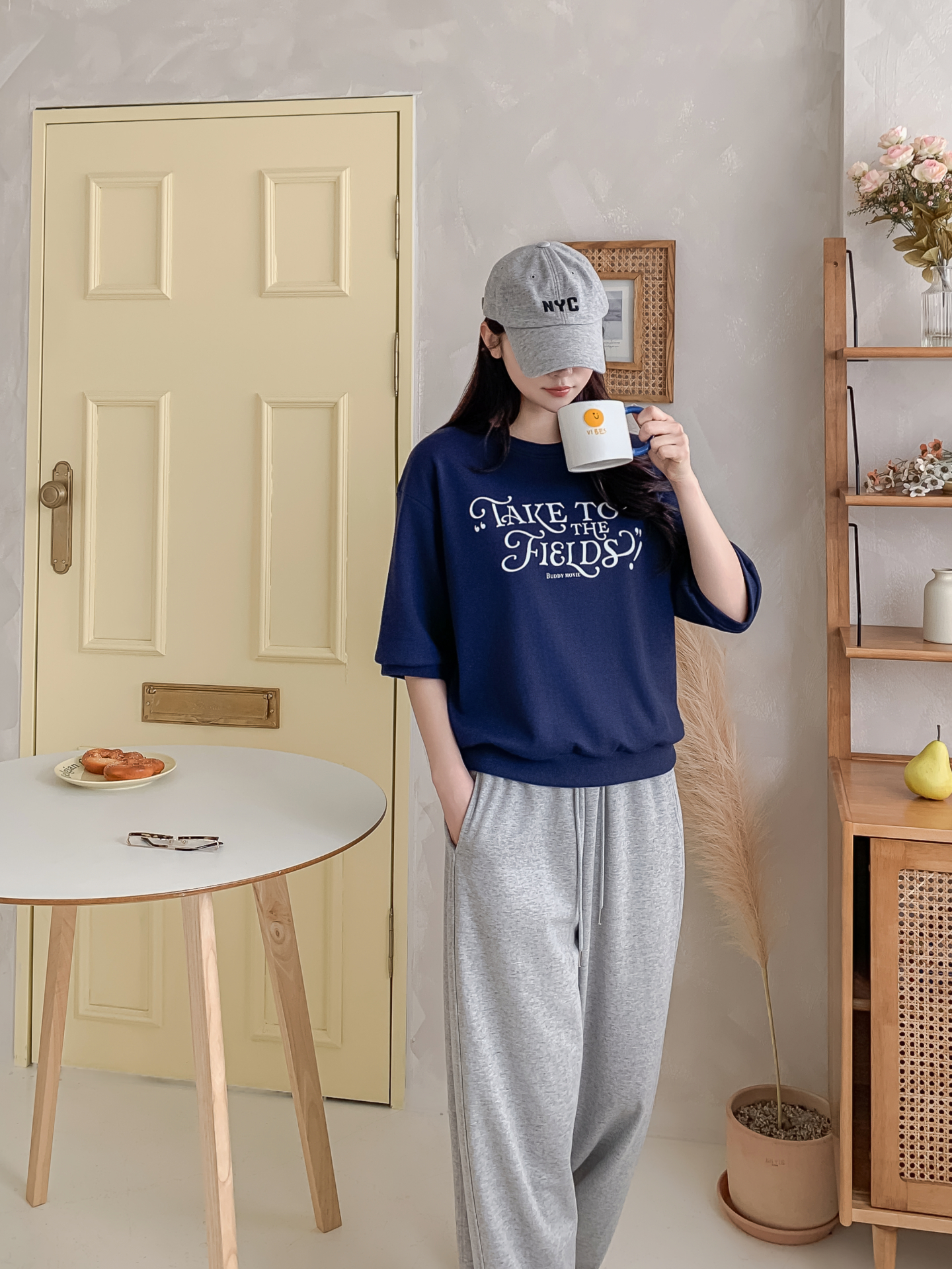 ラウンドネックベーシック半袖ロゴスウェット | 詳細画像6