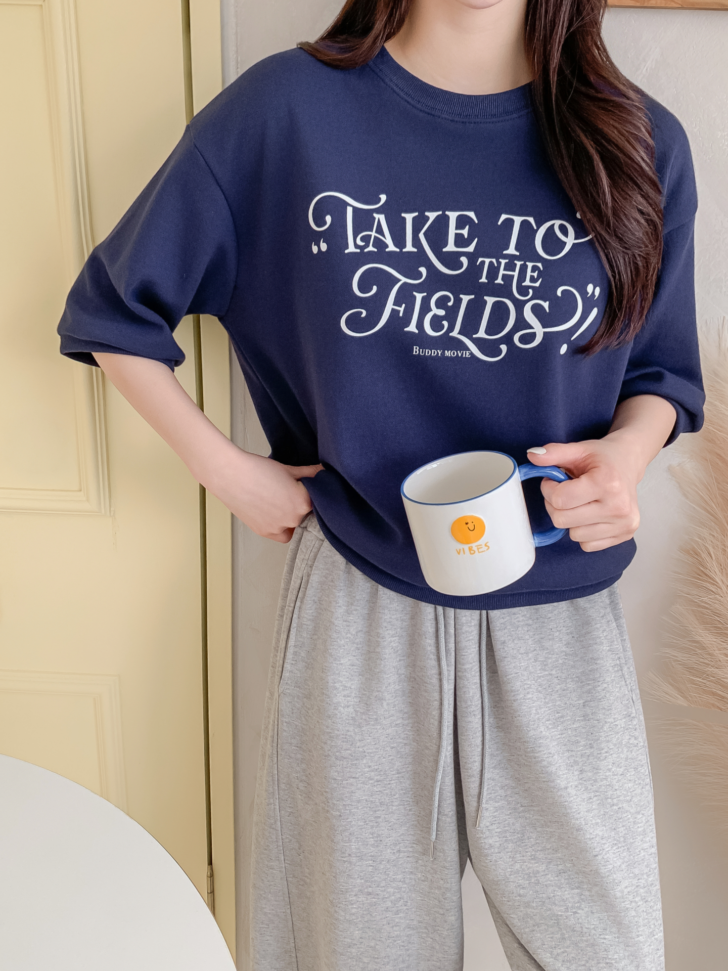 ラウンドネックベーシック半袖ロゴスウェット | 詳細画像8