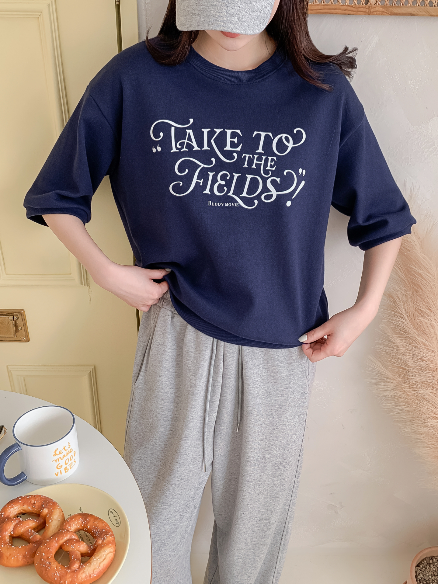 ラウンドネックベーシック半袖ロゴスウェット | 詳細画像10