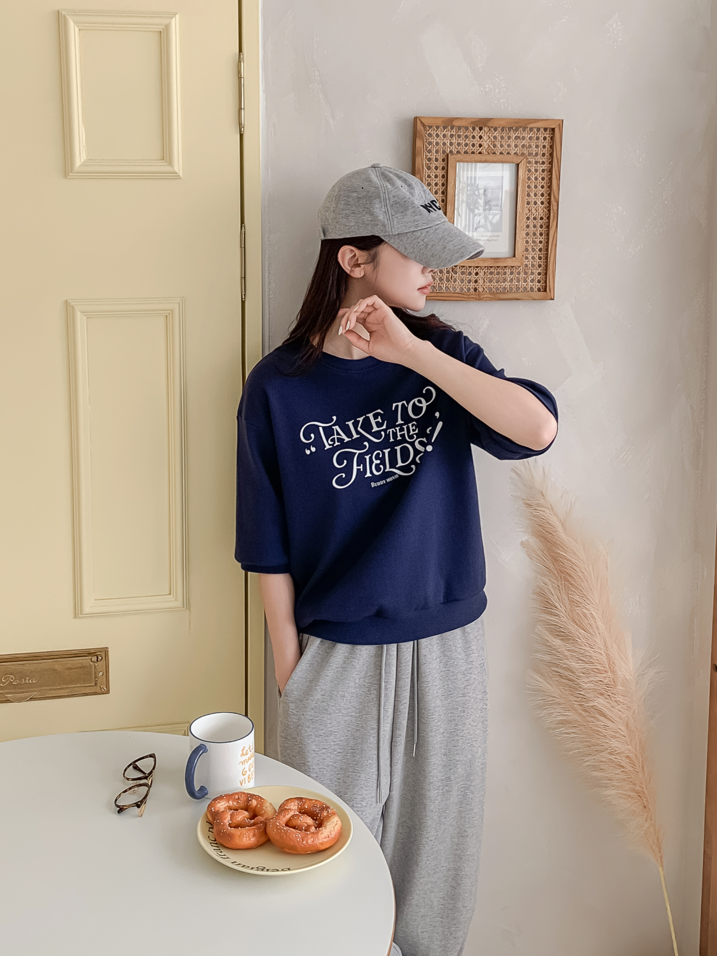 ラウンドネックベーシック半袖ロゴスウェット | 詳細画像11