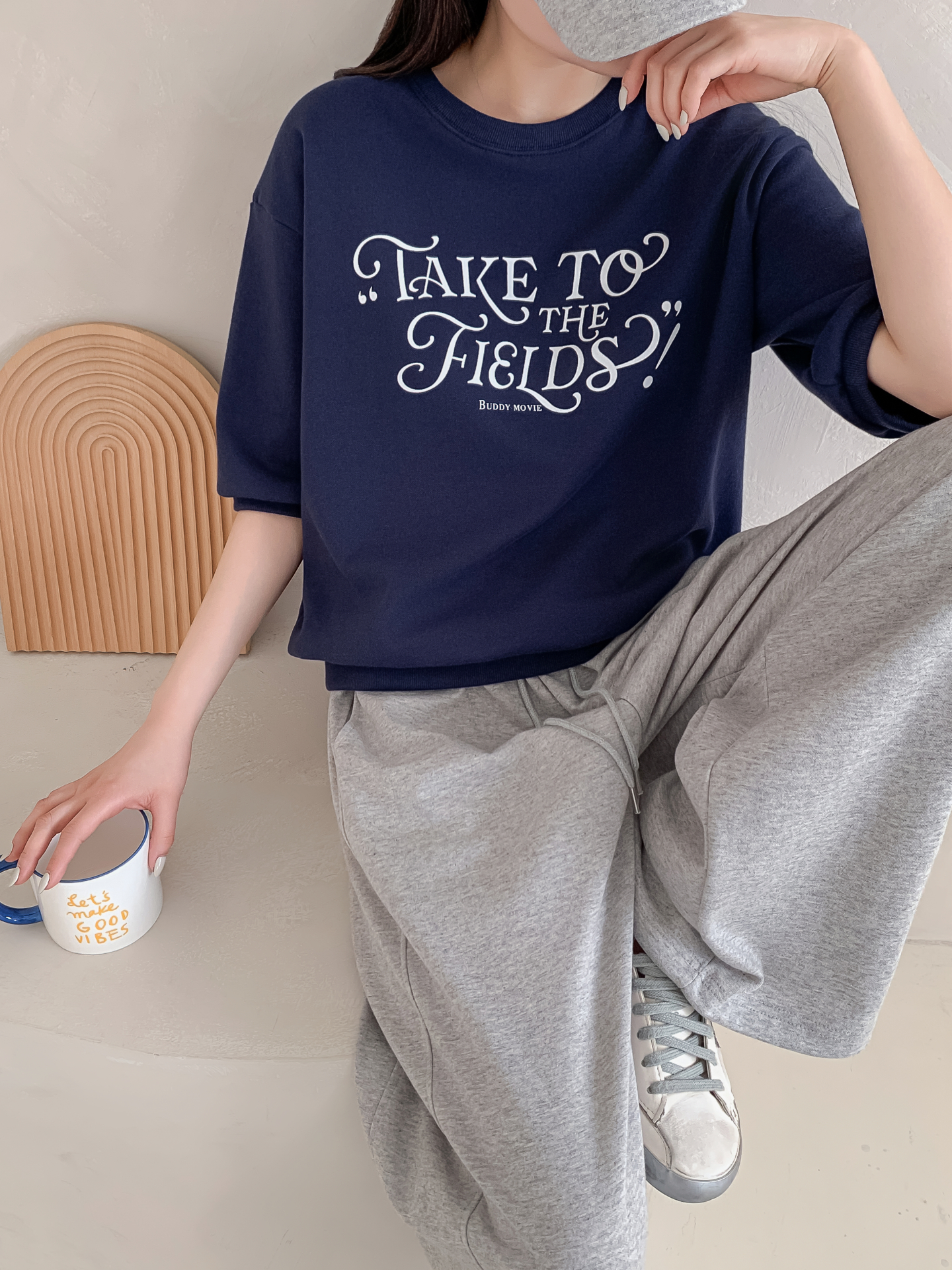 ラウンドネックベーシック半袖ロゴスウェット | 詳細画像13