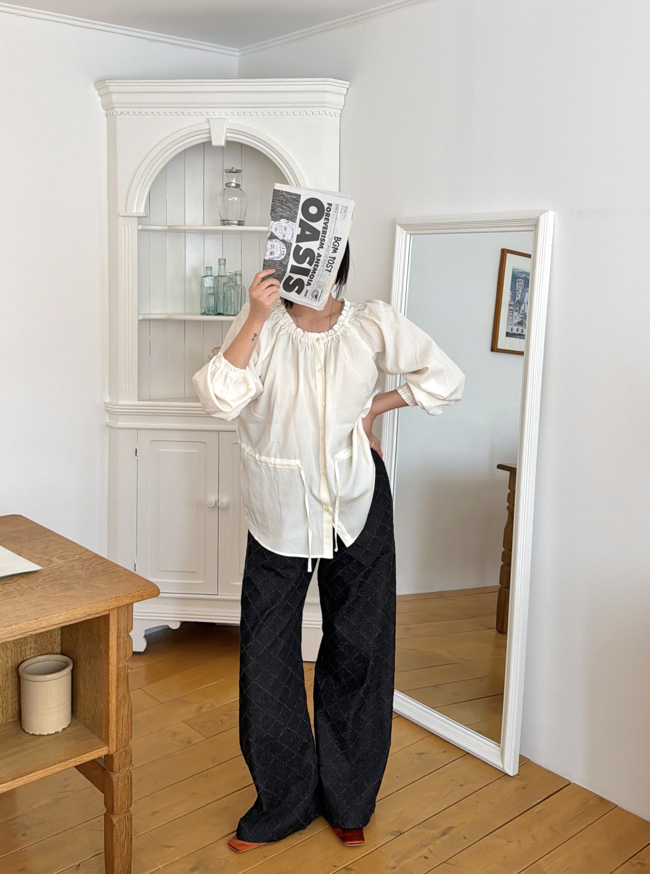 ベーシック長袖ギャザーブラウス | 詳細画像4