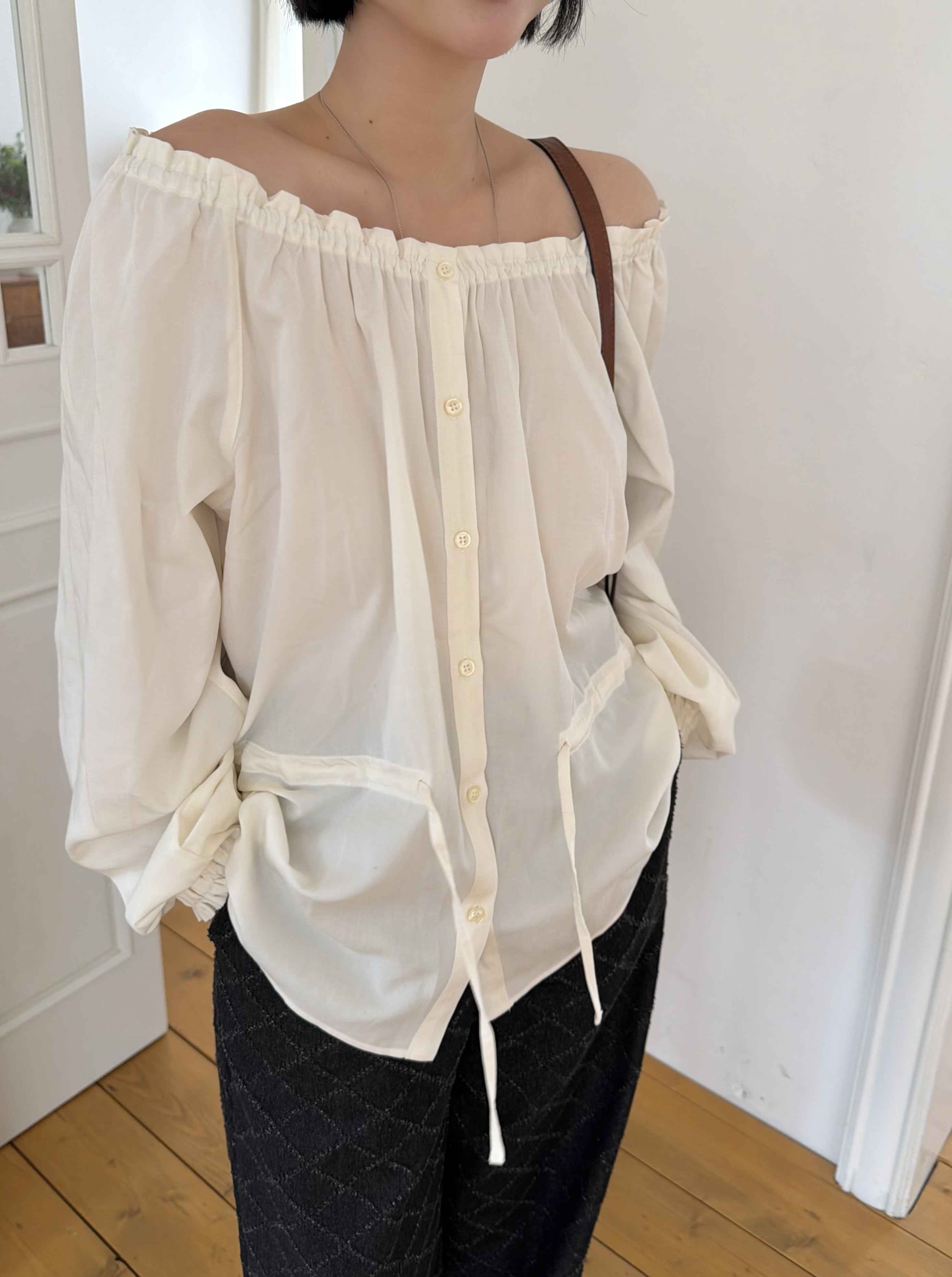 ベーシック長袖ギャザーブラウス | 詳細画像8