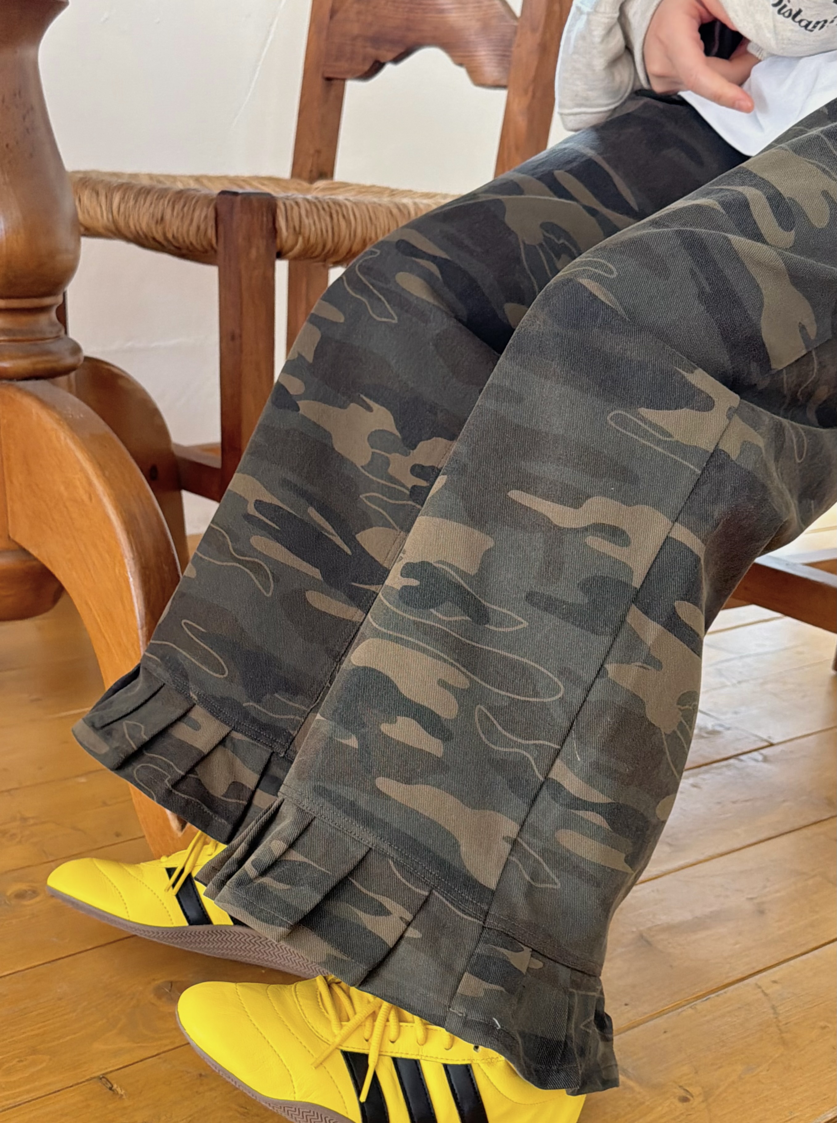 コットンフリルポケットウエストゴムカモフラージュパンツトレーニング | 詳細画像2