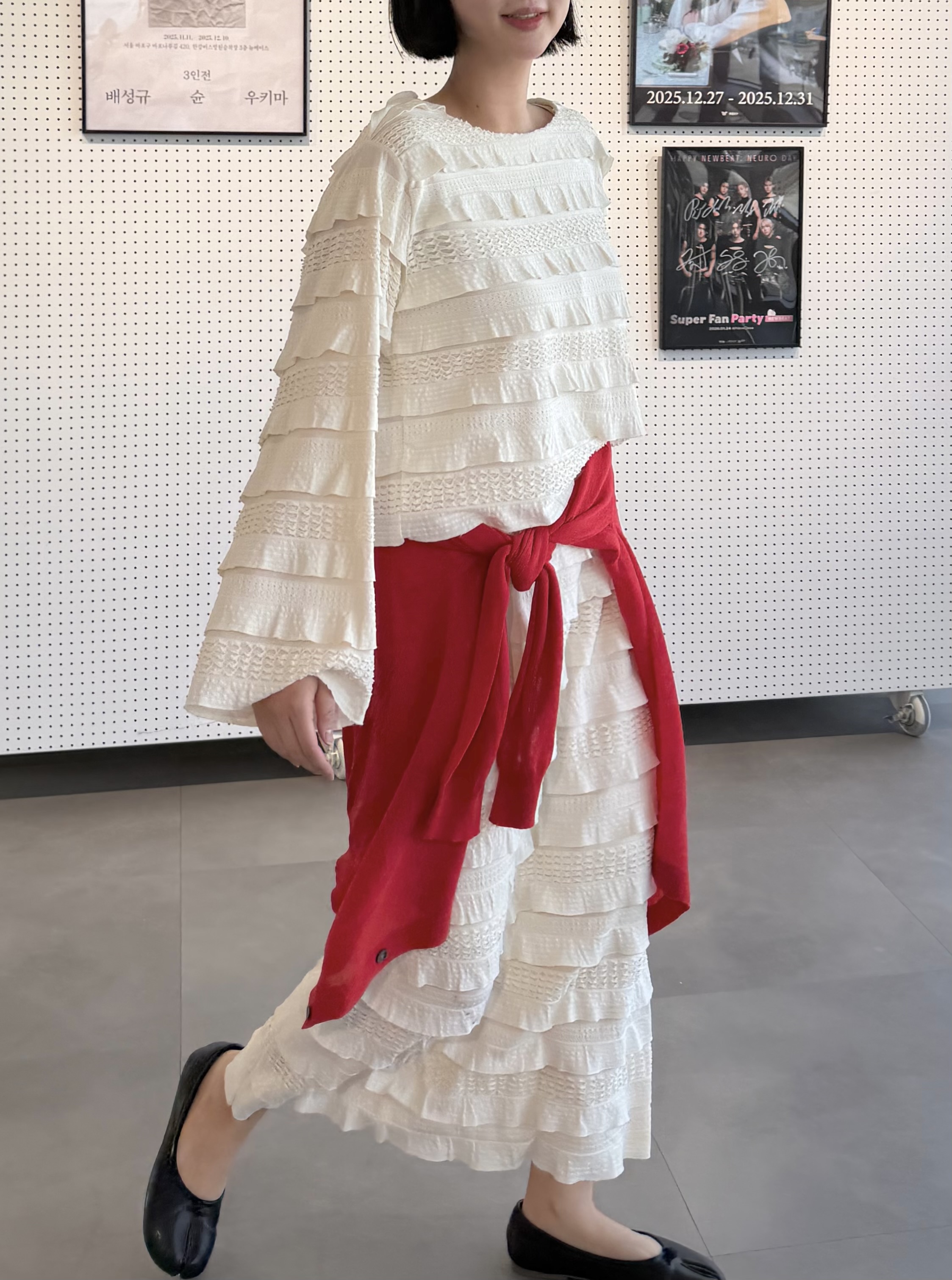 ラウンドネックティアード長袖Tシャツ | 詳細画像4