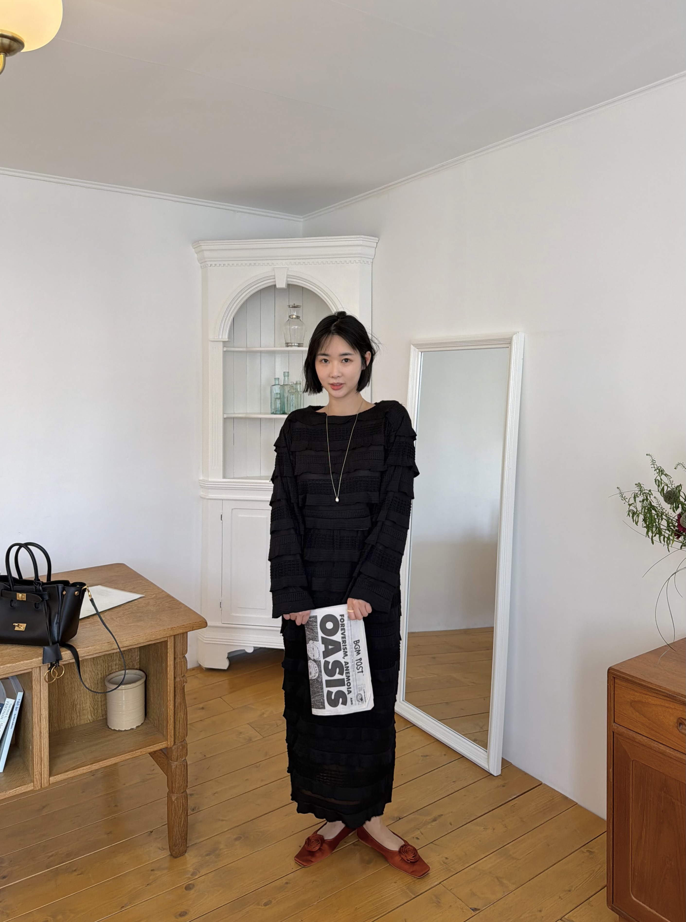 ラウンドネックティアード長袖Tシャツ | 詳細画像16