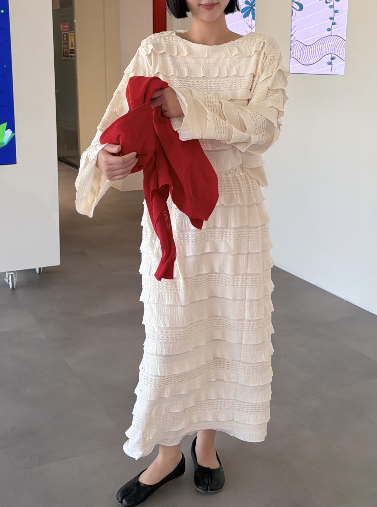 コーデュロイティアードウエストゴムロングスカート | 詳細画像3