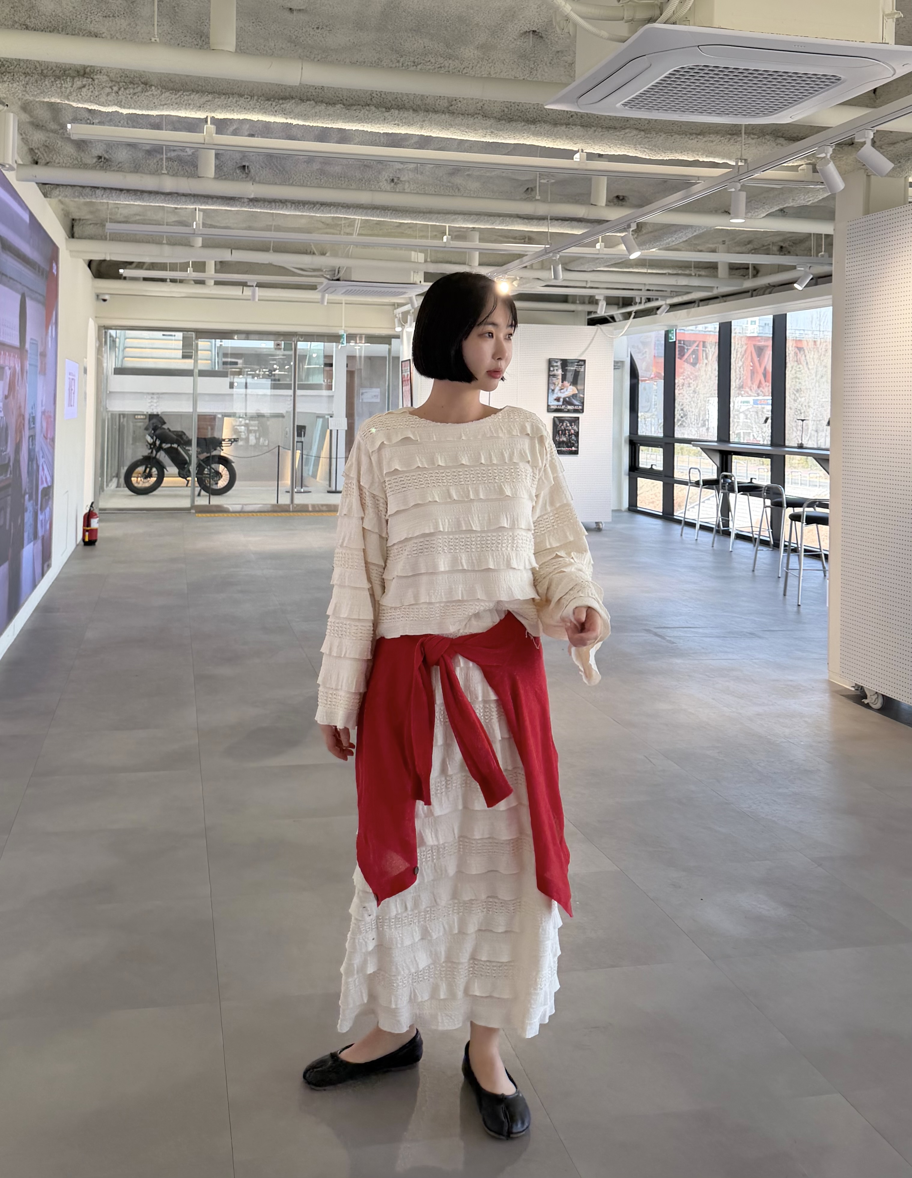 コーデュロイティアードウエストゴムロングスカート | 詳細画像4