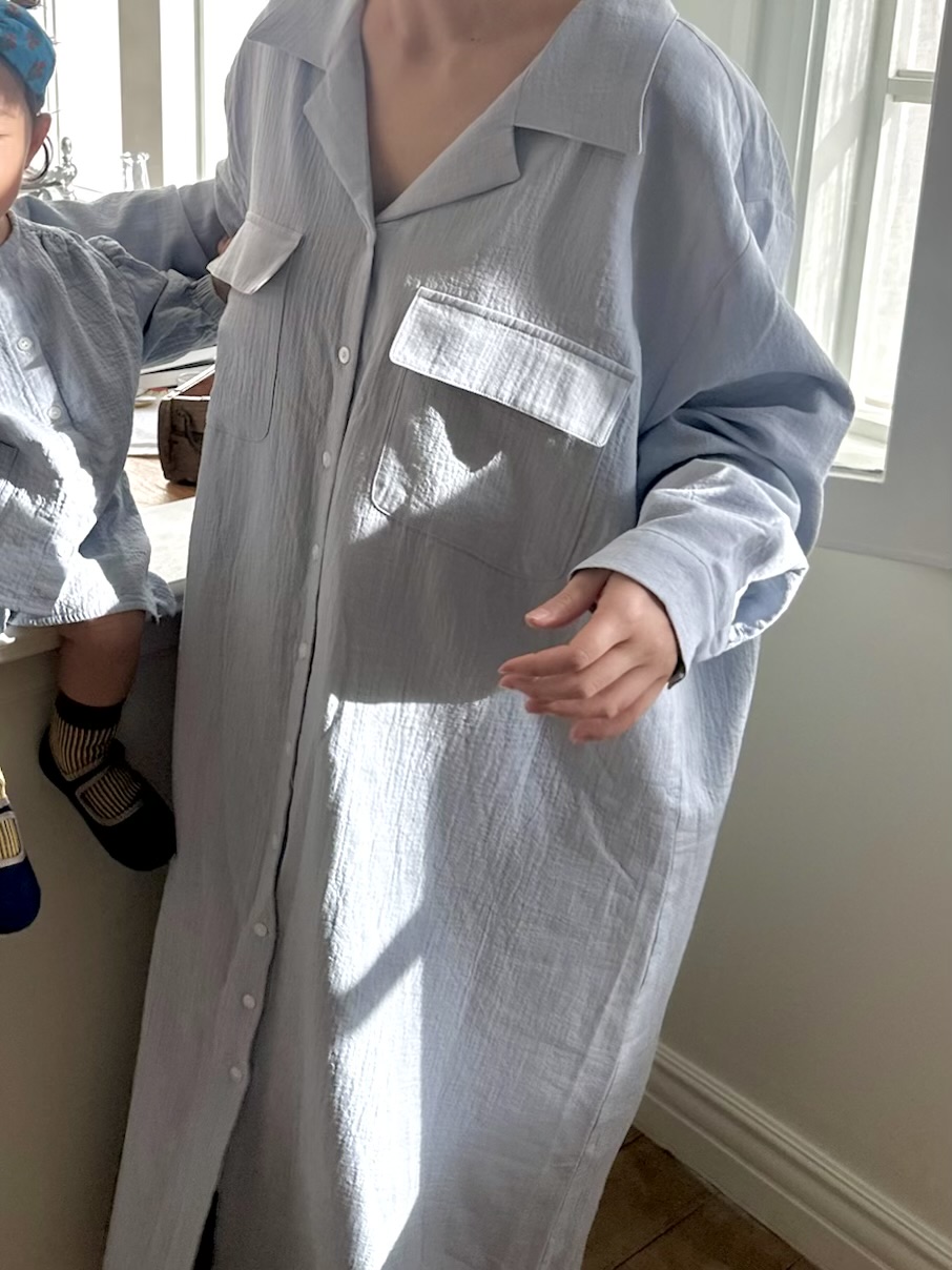 カラーロングルーズ長袖ワンピース | 詳細画像9