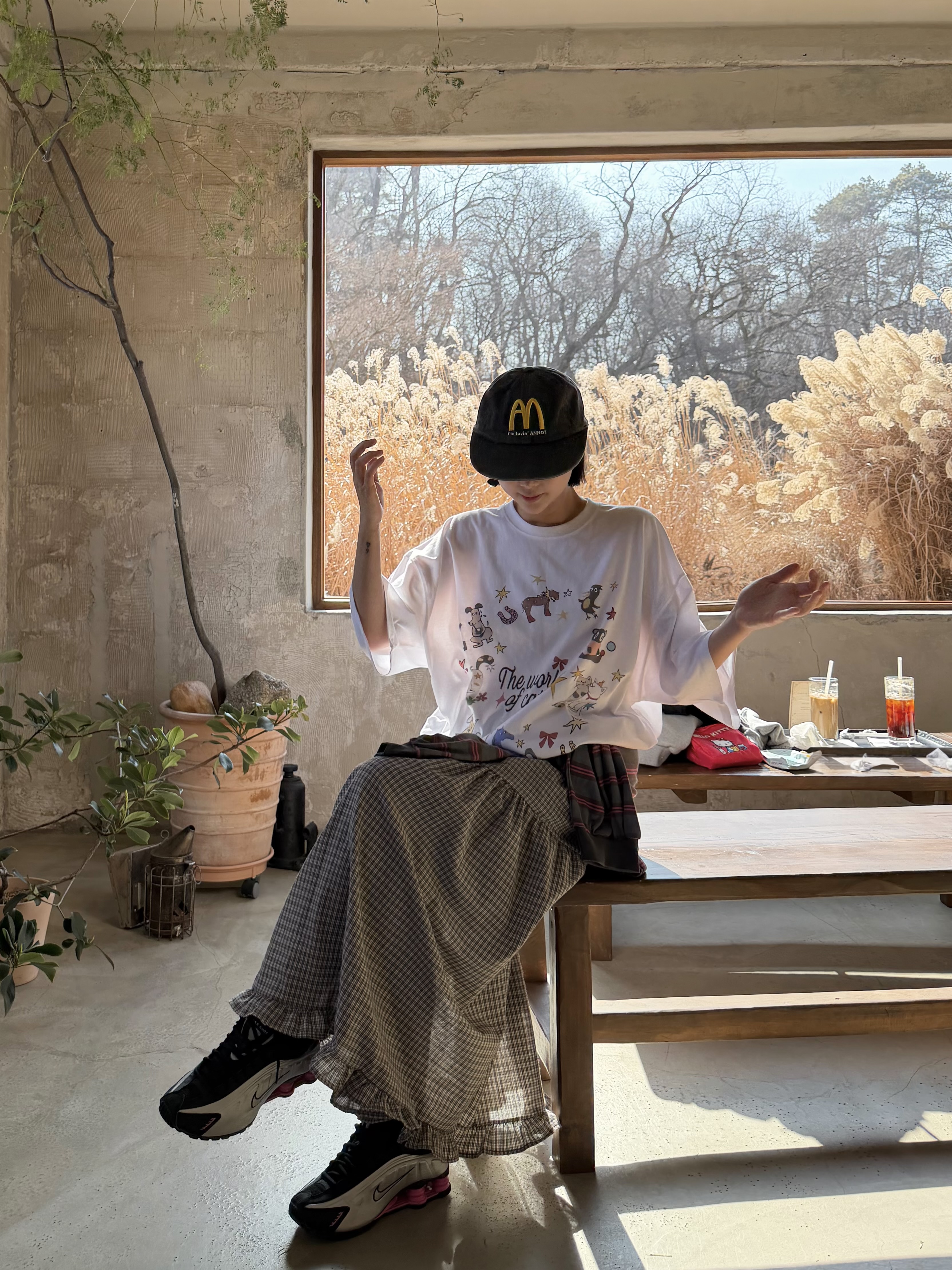 コットンティアードウエストゴムロングチェックスカート | 詳細画像8