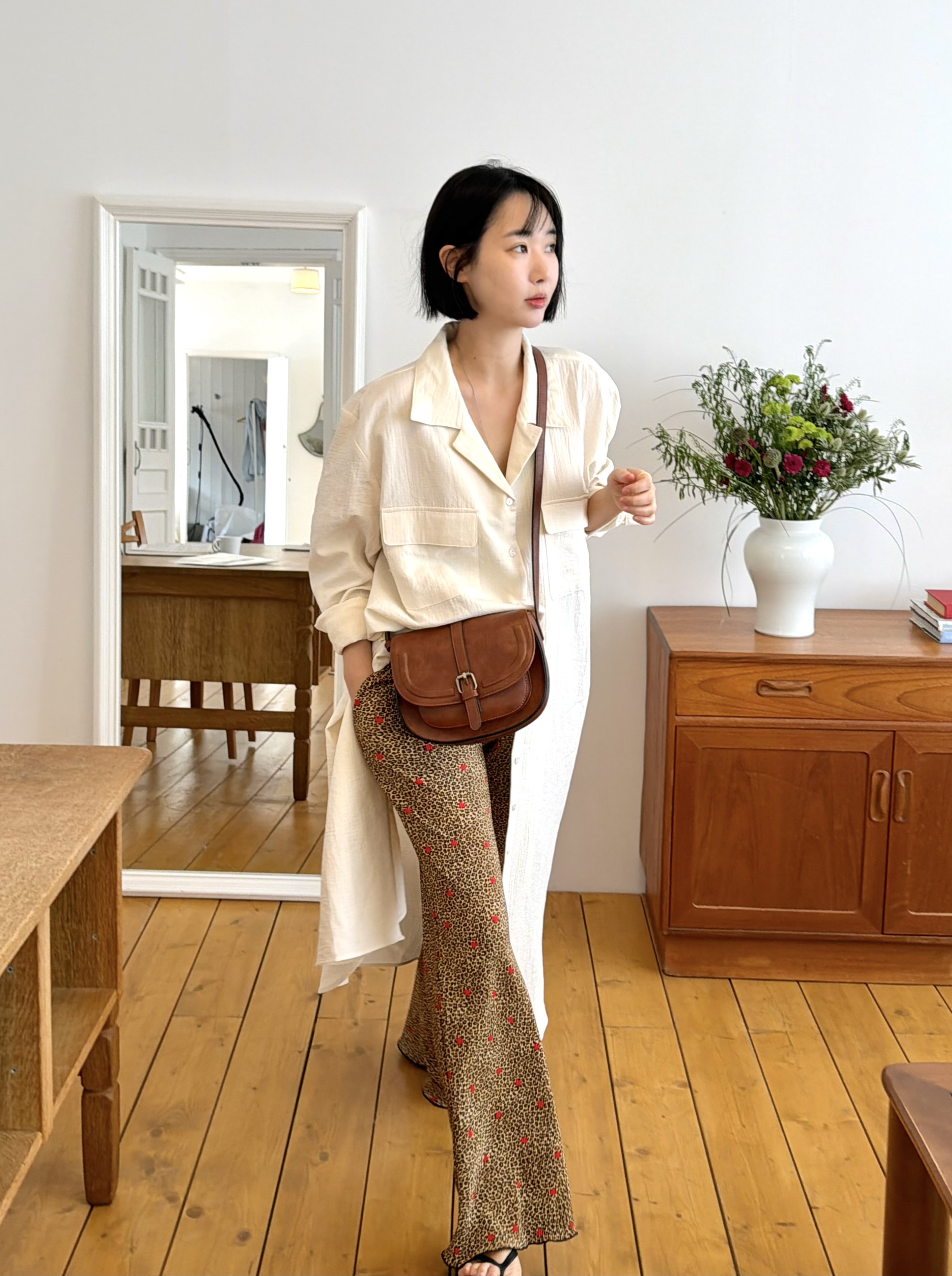 プリーツウエストゴムレオパードパンツ | 詳細画像7