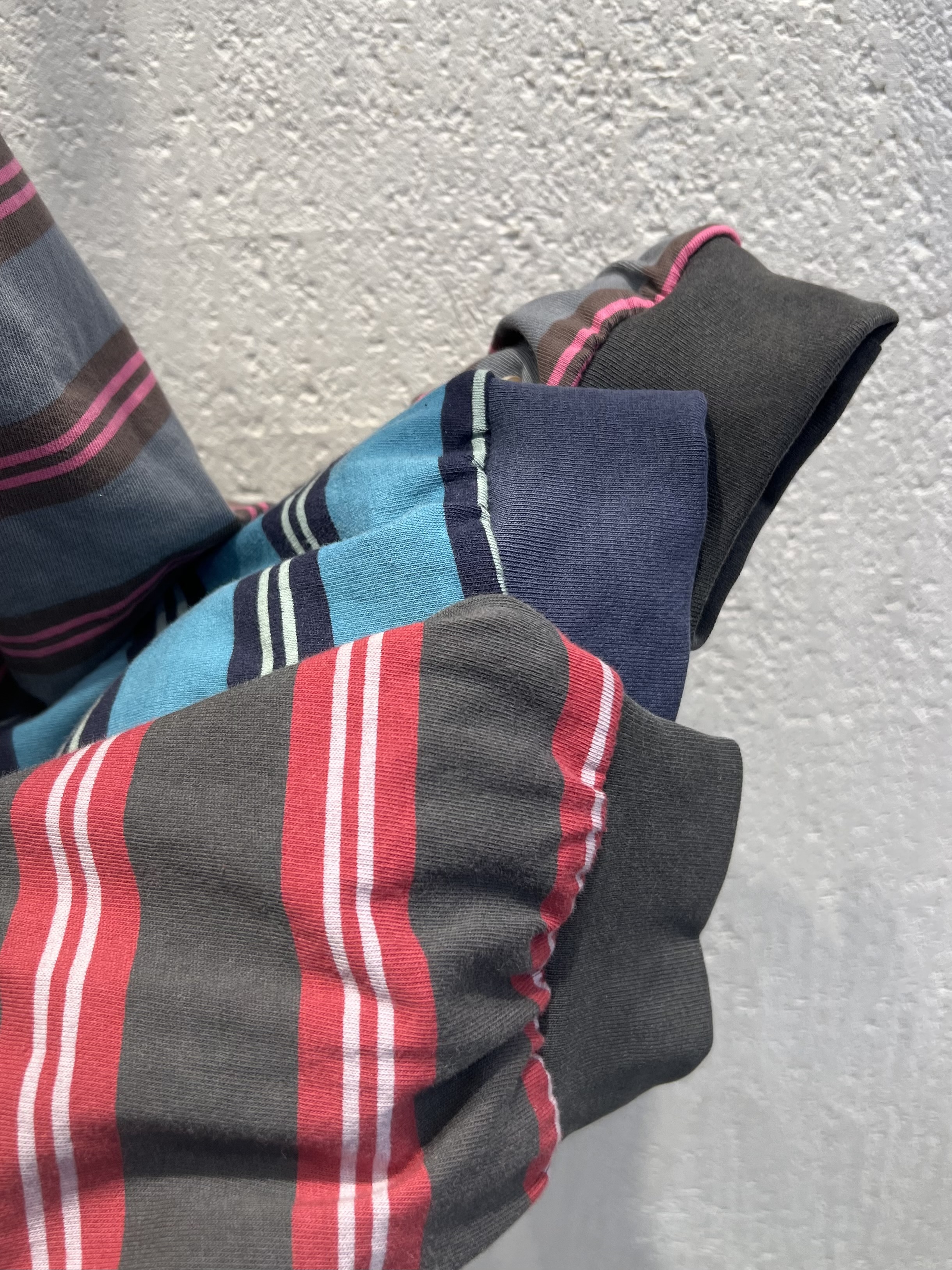 コットンラウンドネックベーシックボクシールーズ長袖ボーダー配色Tシャツ | 詳細画像23