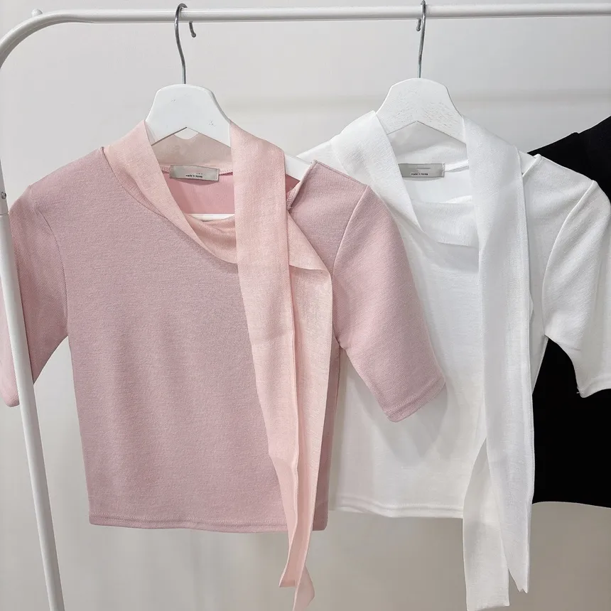 リボンボウタイ半袖Tシャツ | mirangmirang | 詳細画像21