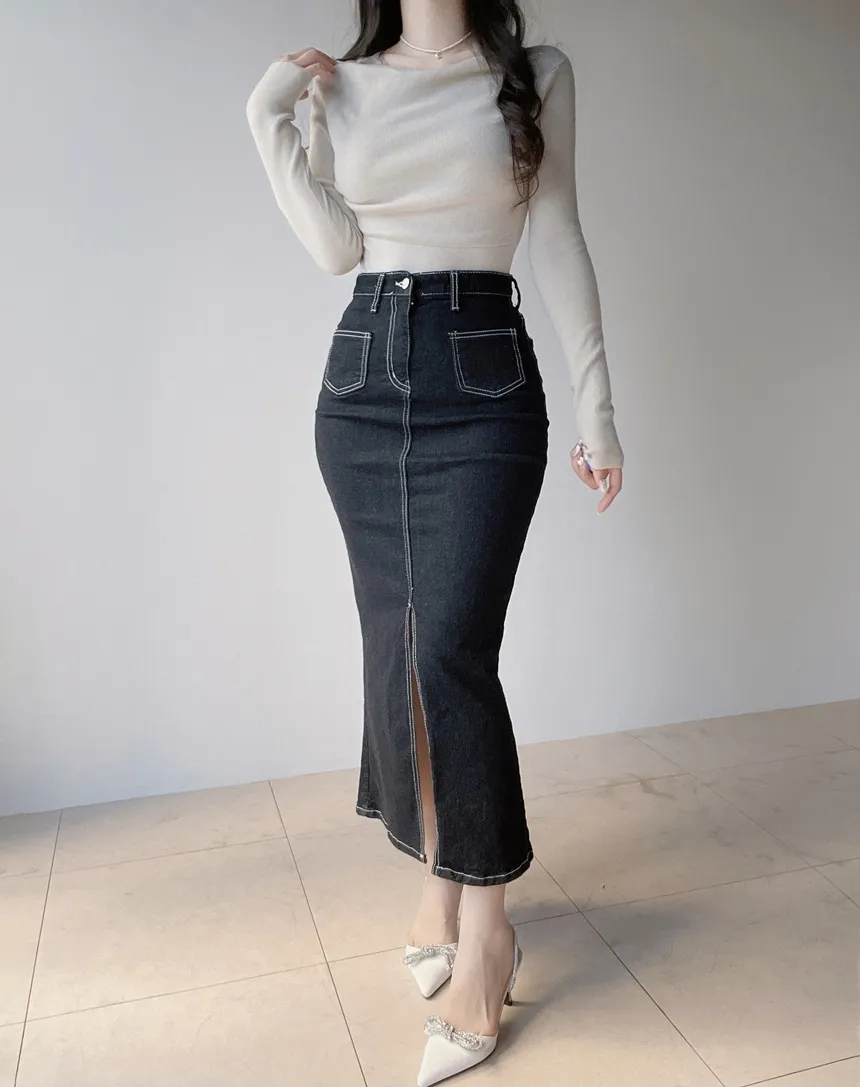 レイヤード風オフショルダー長袖ニット | mirangmirang | 詳細画像13