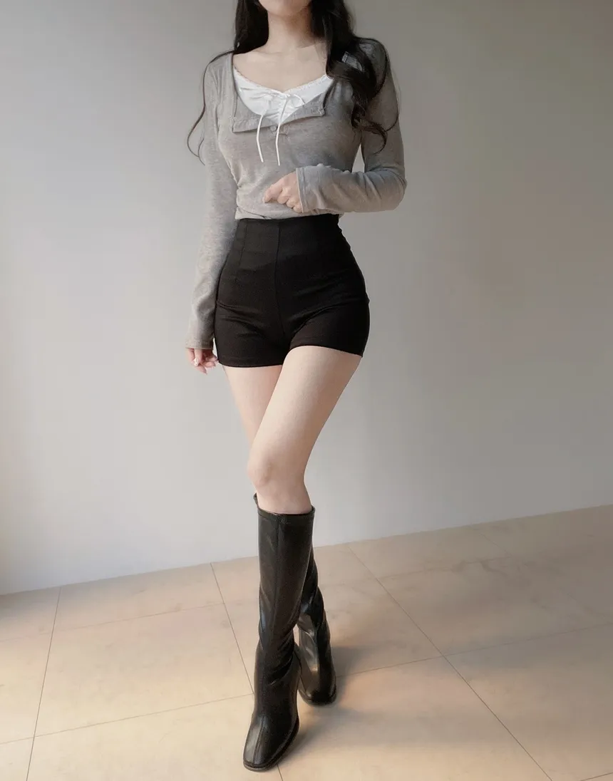 レースレイヤード風ボタン長袖リボンTシャツ | mirangmirang | 詳細画像31