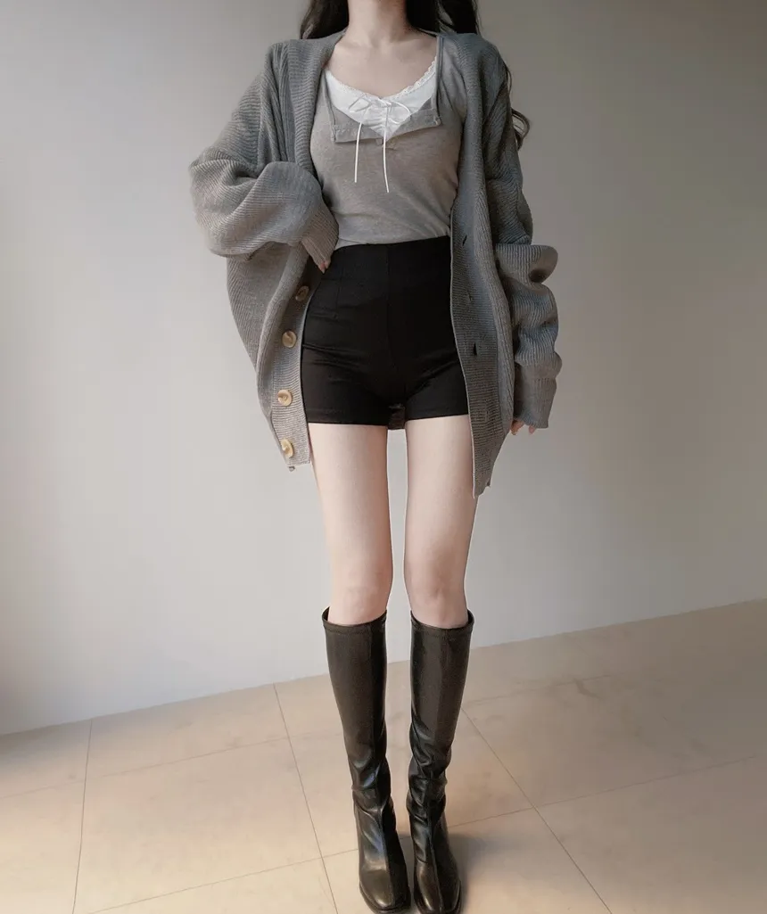 レースレイヤード風ボタン長袖リボンTシャツ | mirangmirang | 詳細画像35