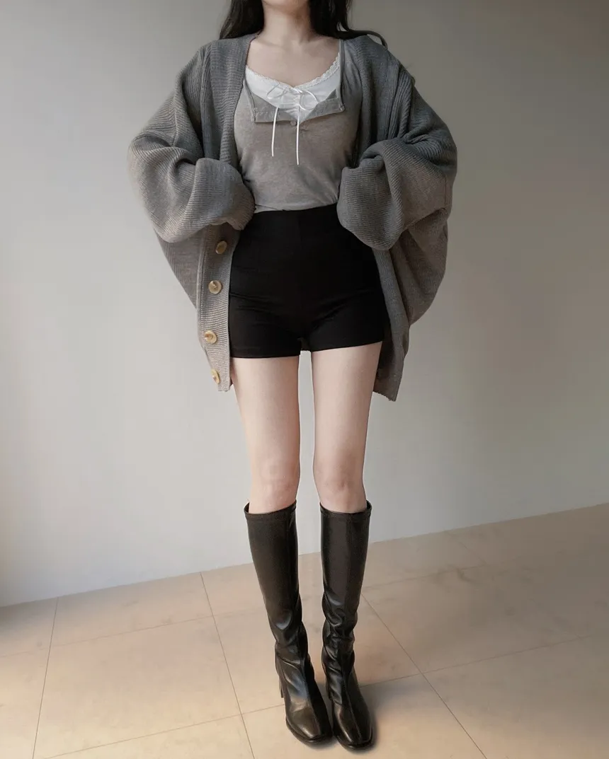 レースレイヤード風ボタン長袖リボンTシャツ | mirangmirang | 詳細画像39