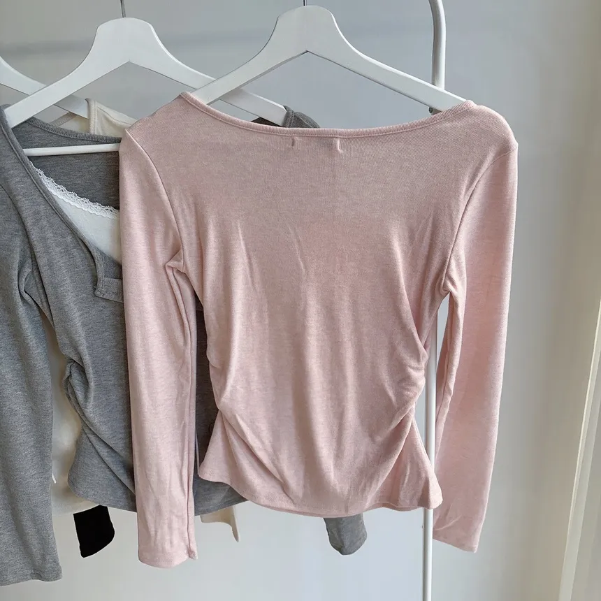 レースレイヤード風ボタン長袖リボンTシャツ | mirangmirang | 詳細画像42