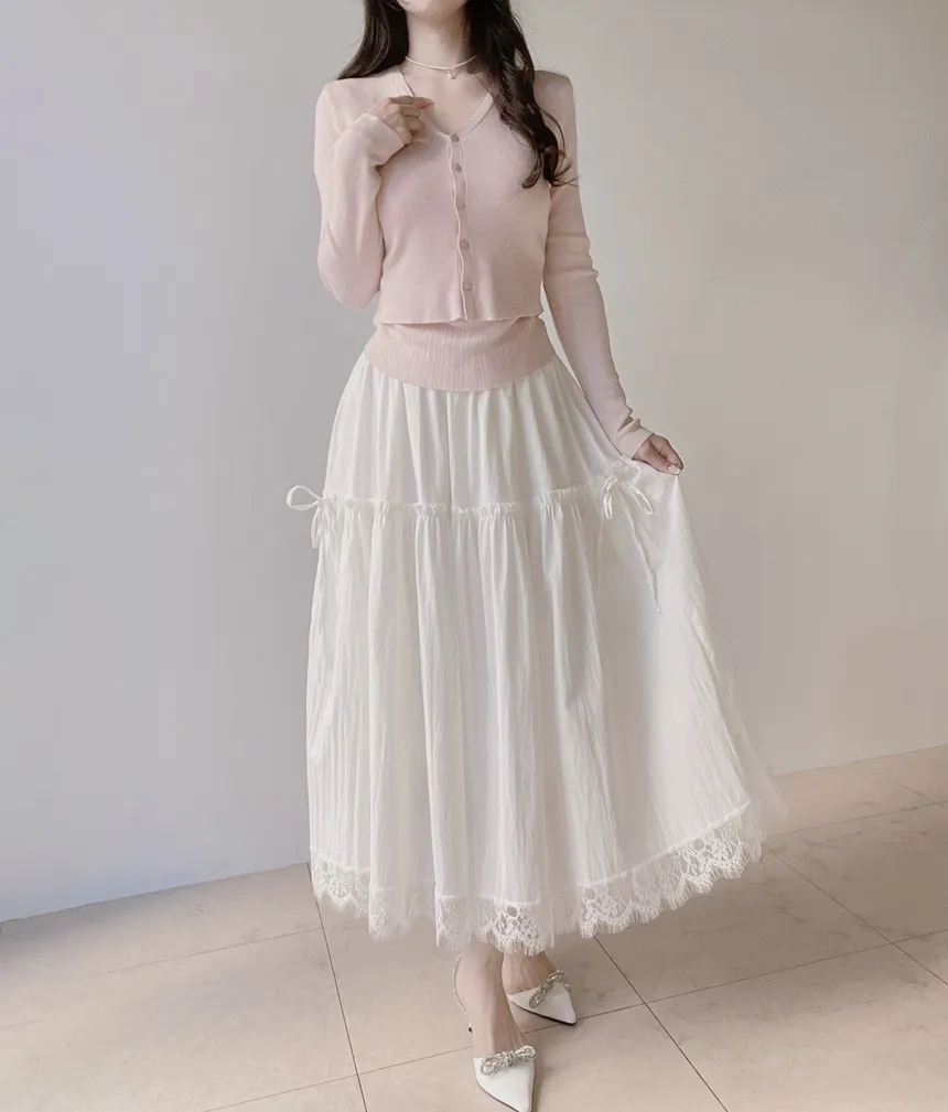 ウール混Vネックシャーリングクロップドスリムニットカーディガンアンサンブルカップ付 | mirangmirang | 詳細画像17