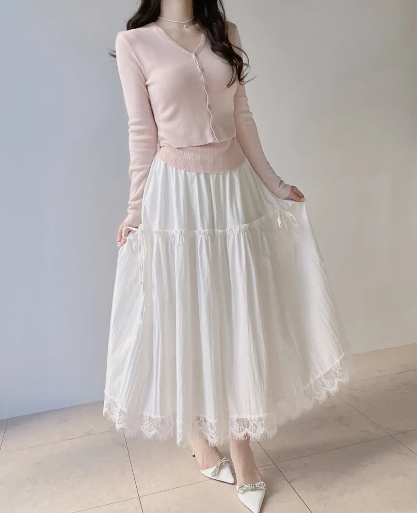 ウール混Vネックシャーリングクロップドスリムニットカーディガンアンサンブルカップ付 | mirangmirang | 詳細画像18