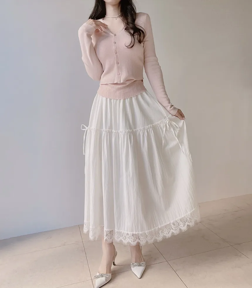 ウール混Vネックシャーリングクロップドスリムニットカーディガンアンサンブルカップ付 | mirangmirang | 詳細画像19