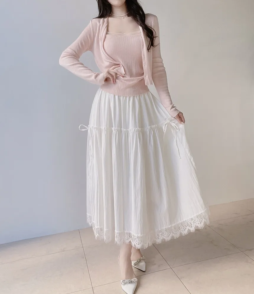 ウール混Vネックシャーリングクロップドスリムニットカーディガンアンサンブルカップ付 | mirangmirang | 詳細画像21