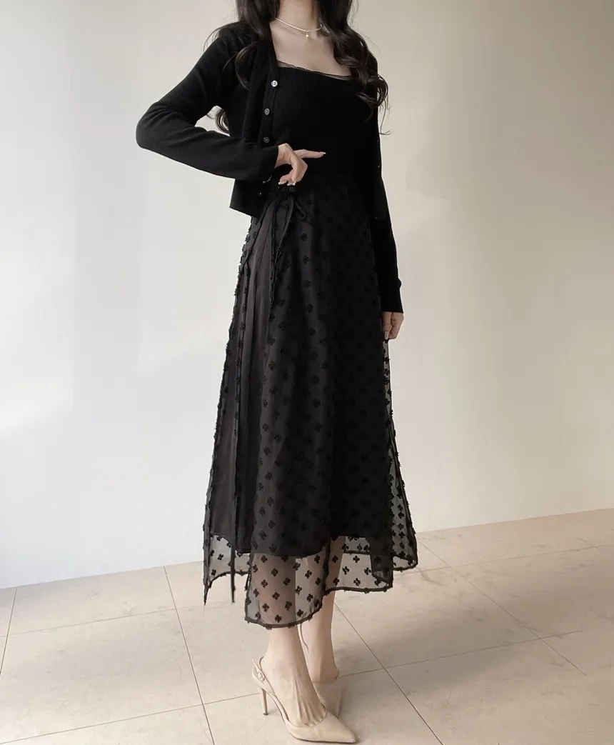 ウール混Vネックシャーリングクロップドスリムニットカーディガンアンサンブルカップ付 | mirangmirang | 詳細画像26