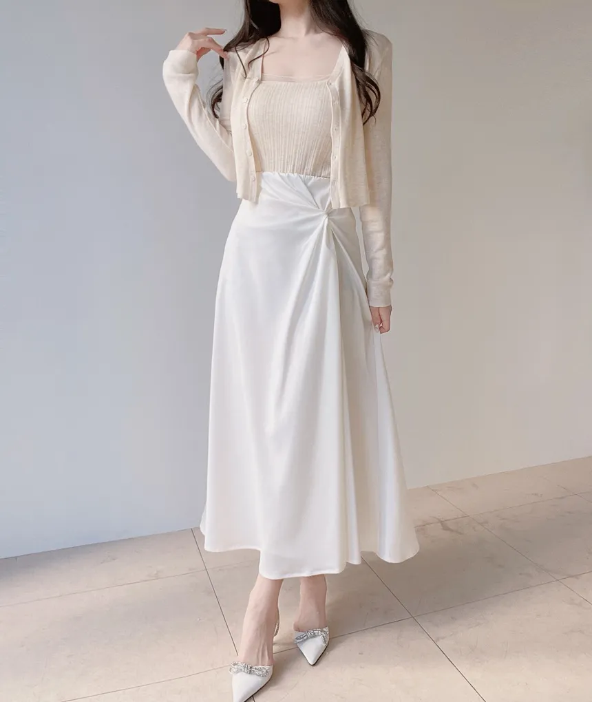 ウール混Vネックシャーリングクロップドスリムニットカーディガンアンサンブルカップ付 | mirangmirang | 詳細画像37