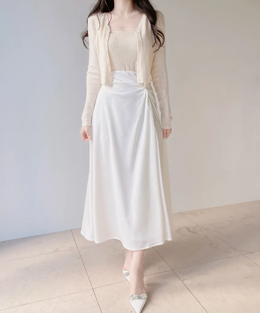 ウール混Vネックシャーリングクロップドスリムニットカーディガンアンサンブルカップ付 | mirangmirang | 詳細画像38