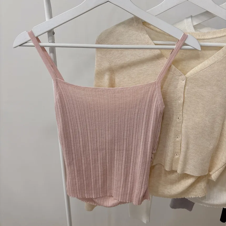 ウール混Vネックシャーリングクロップドスリムニットカーディガンアンサンブルカップ付 | mirangmirang | 詳細画像51