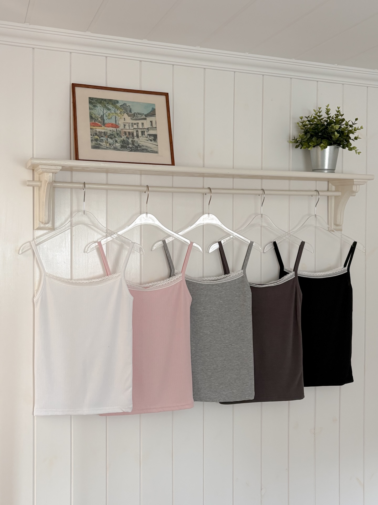 ストレッチコンビ配色スリムレースアップキャミソール | 詳細画像13