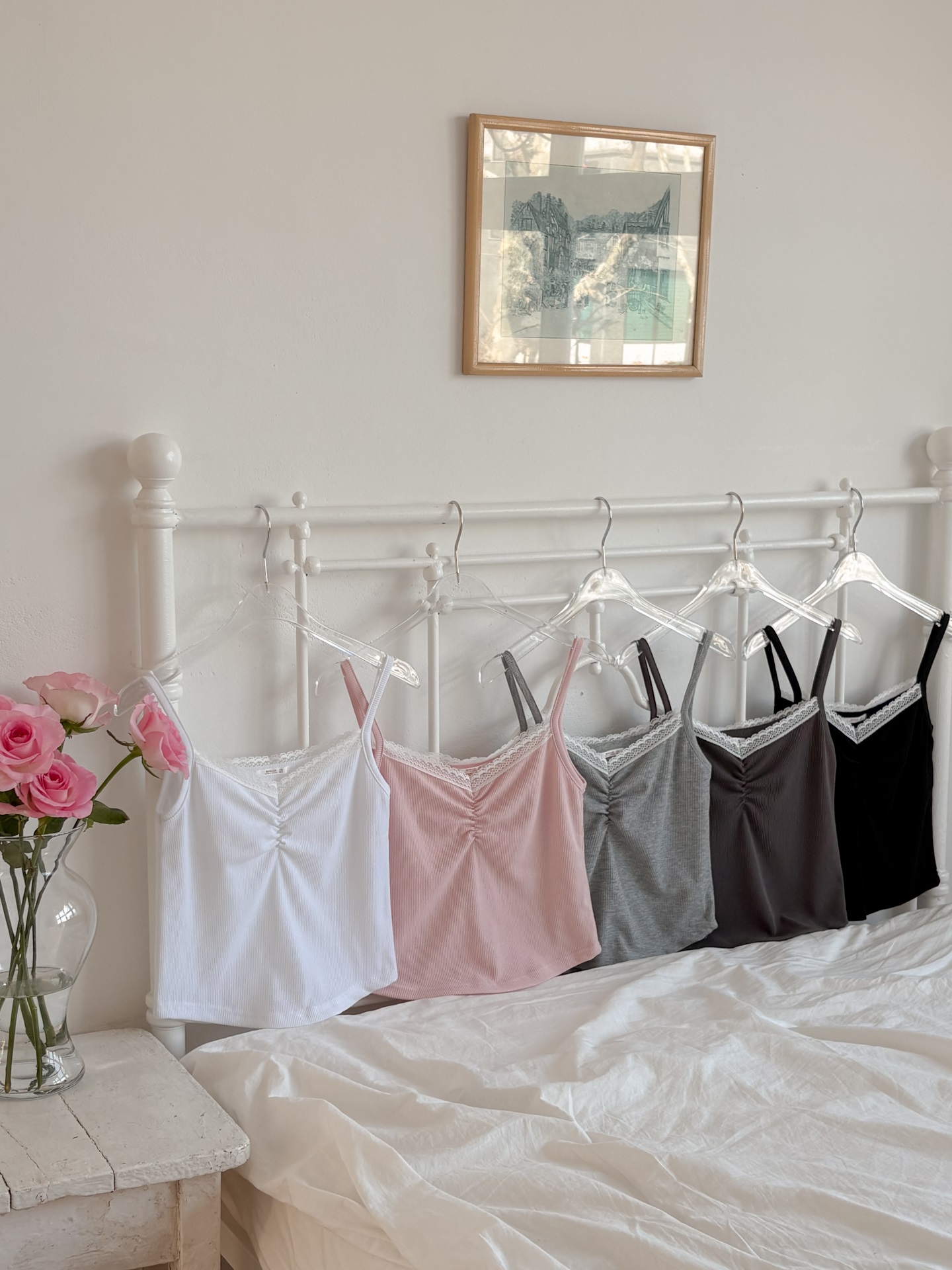 クロップドスリムギャザーレースアップキャミソール | 詳細画像13