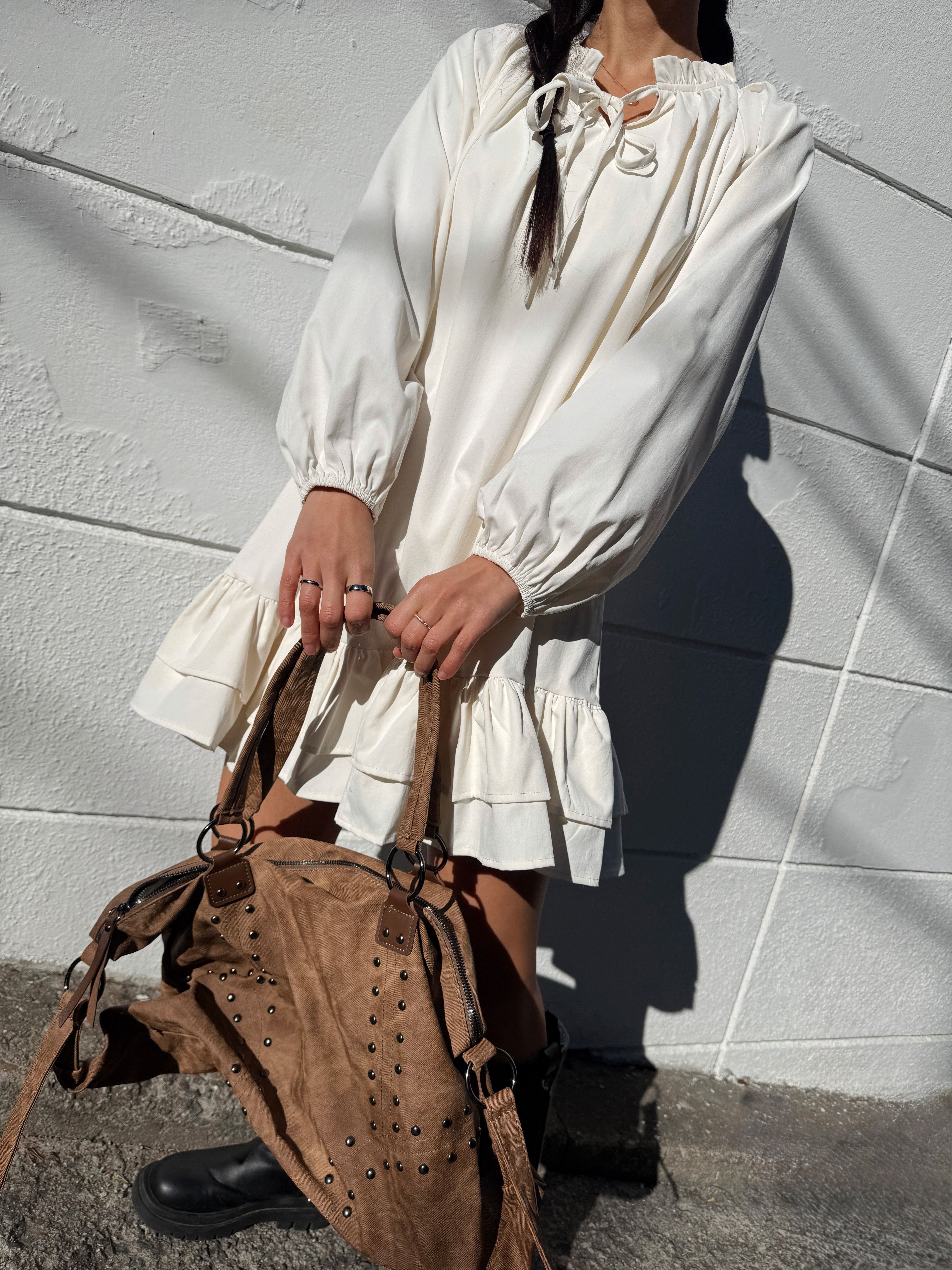 フリル長袖ミディワンピース | 詳細画像2