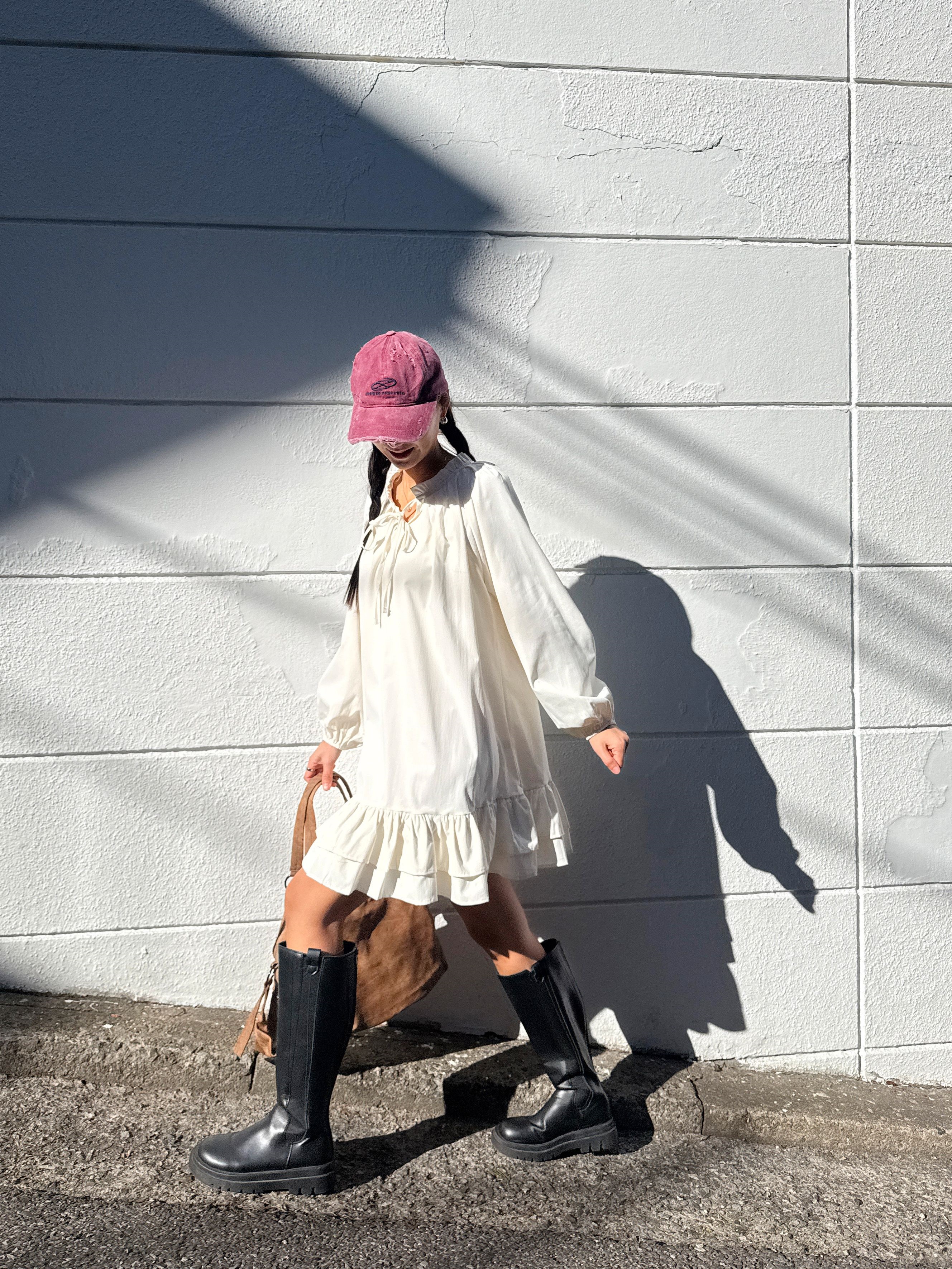 フリル長袖ミディワンピース | 詳細画像4