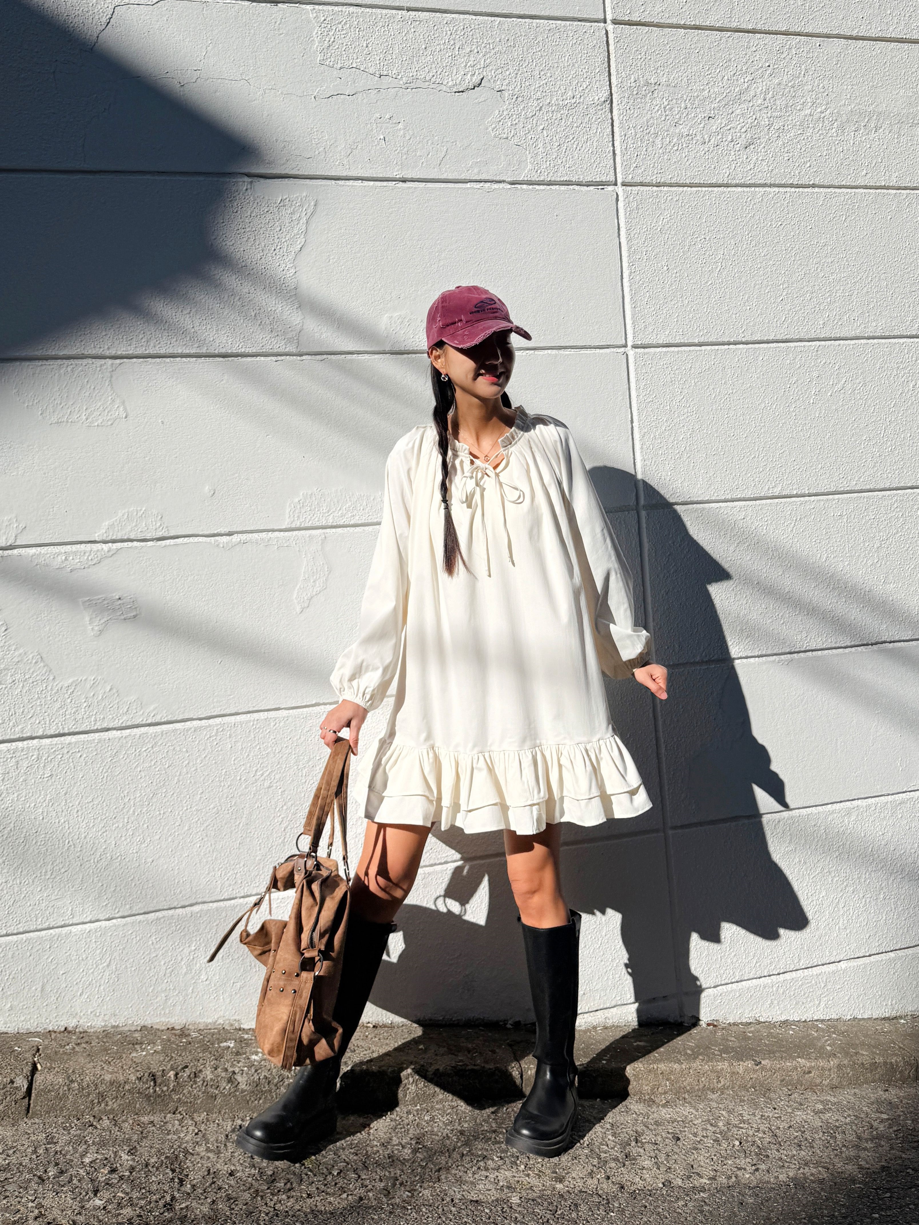 フリル長袖ミディワンピース | 詳細画像5