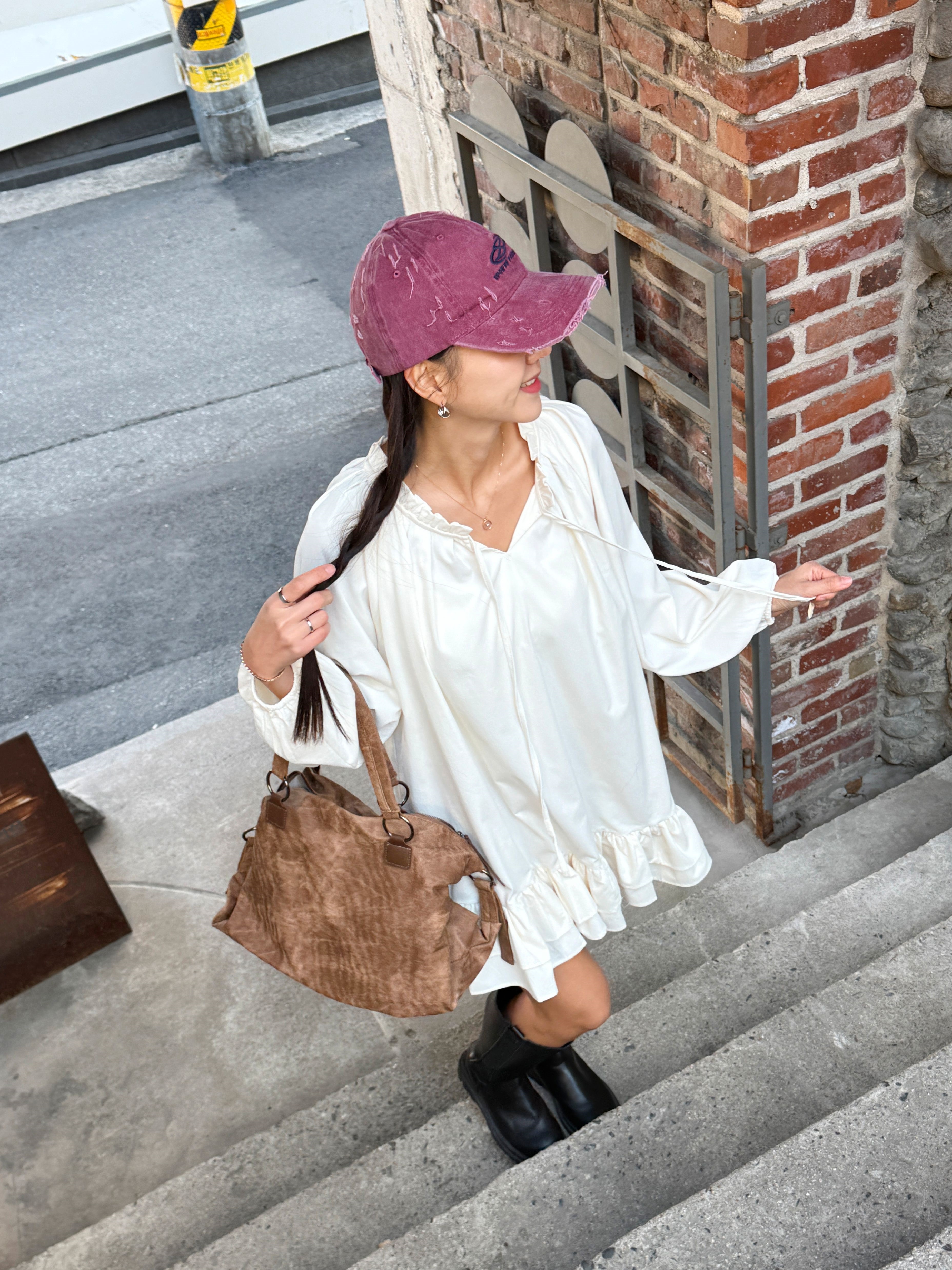 フリル長袖ミディワンピース | 詳細画像8