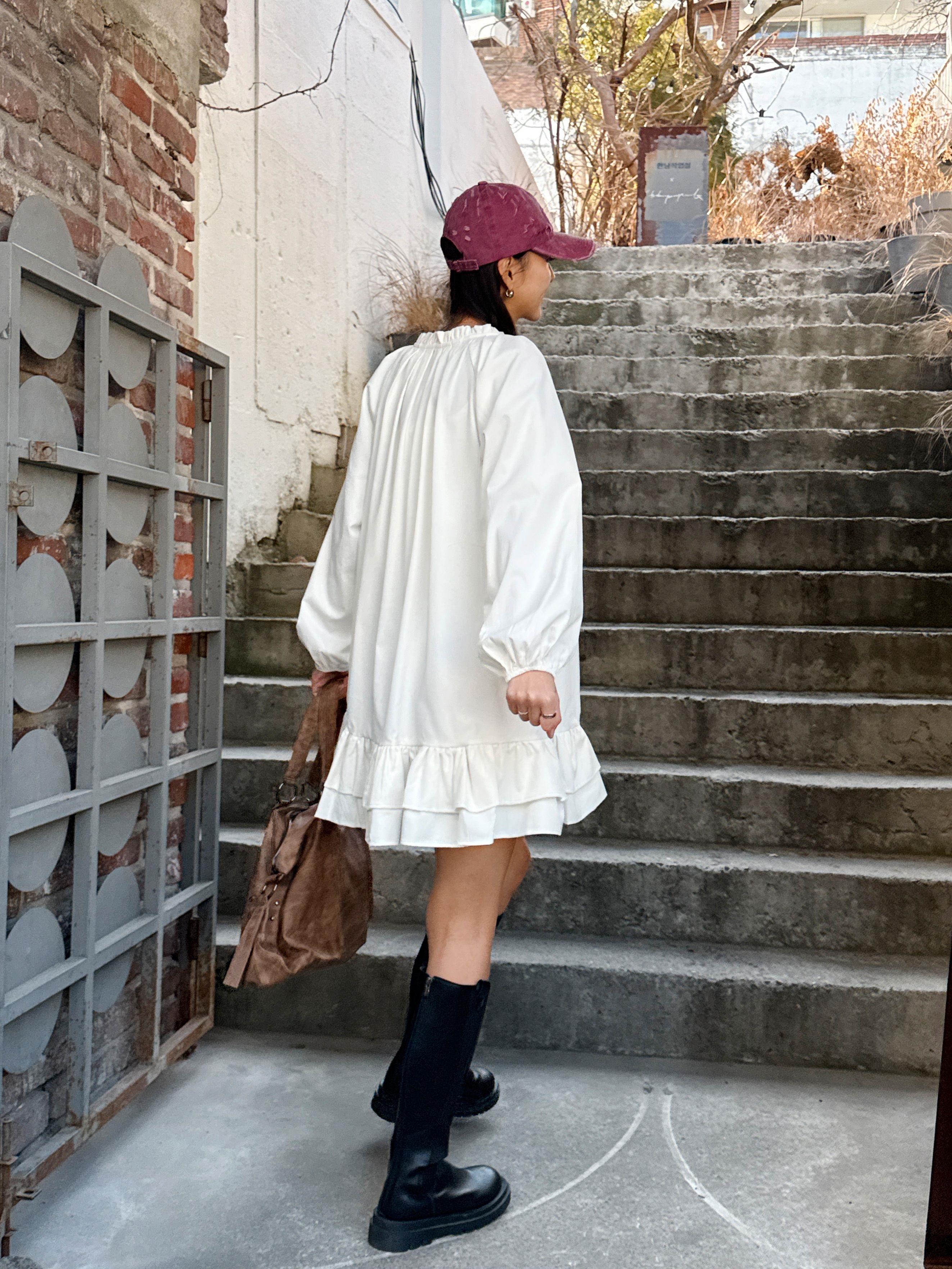 フリル長袖ミディワンピース | 詳細画像9