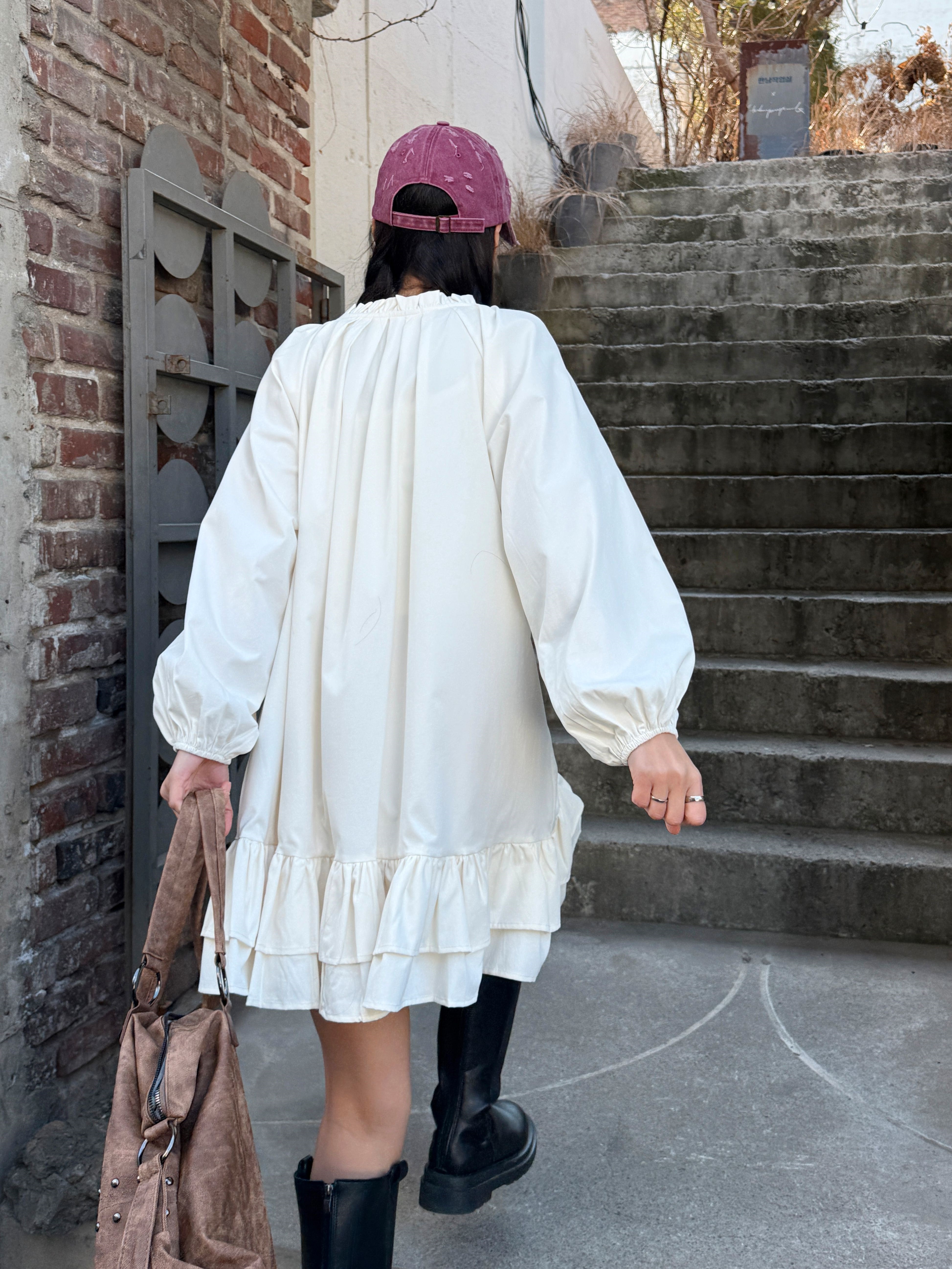 フリル長袖ミディワンピース | 詳細画像11