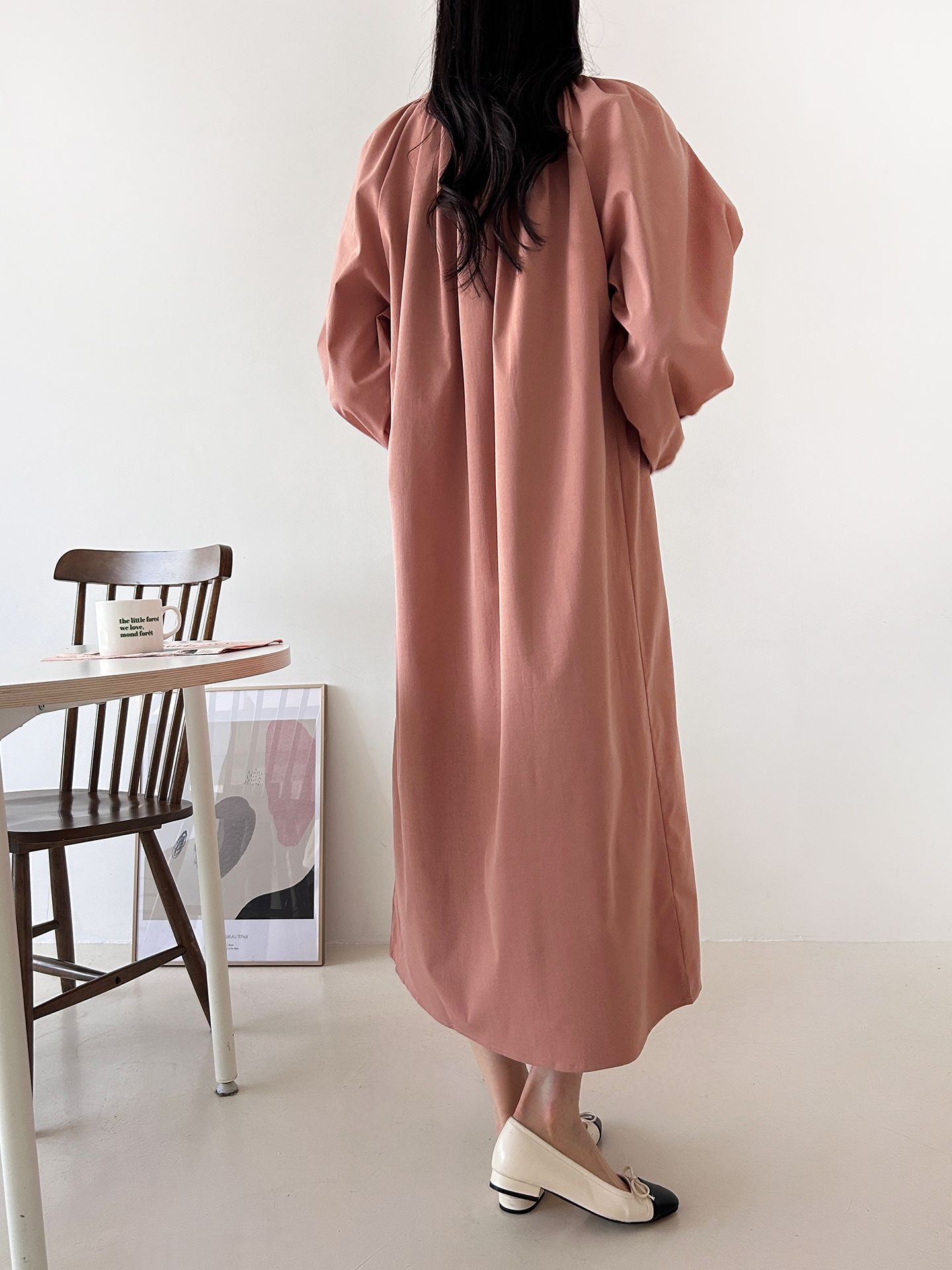 ピンタックラグランオーバーサイズロング長袖ワンピース | 詳細画像9