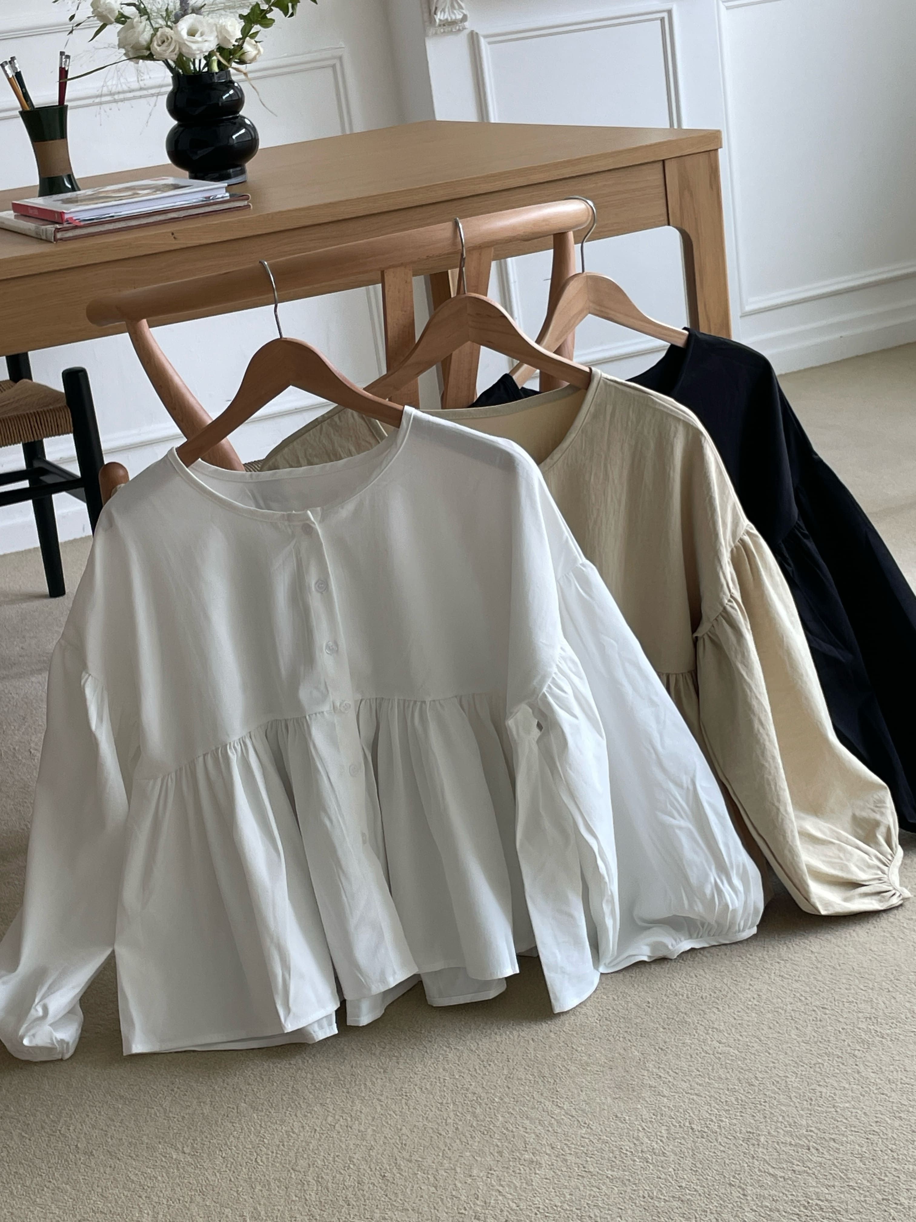 ボタンルーズ長袖ギャザーブラウス | 詳細画像16